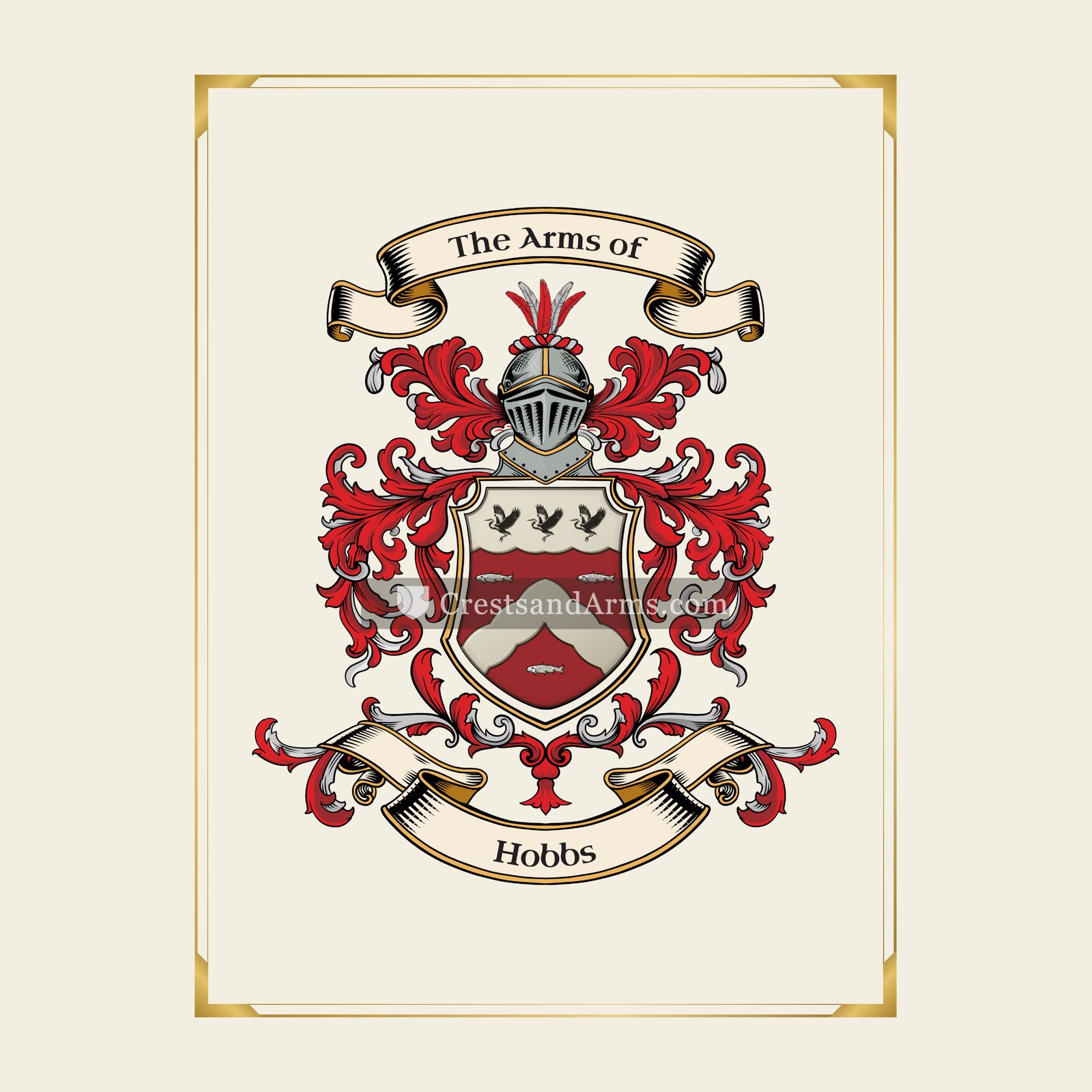 With gold border