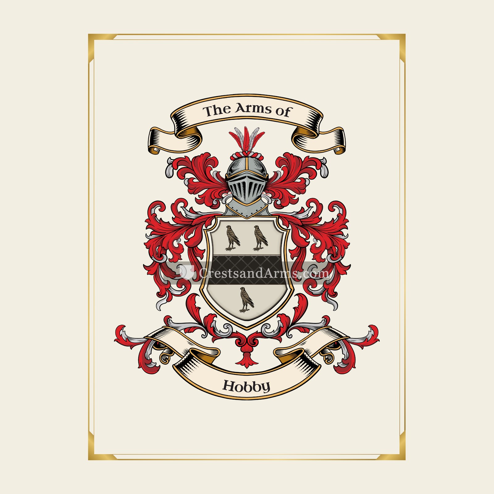 With gold border