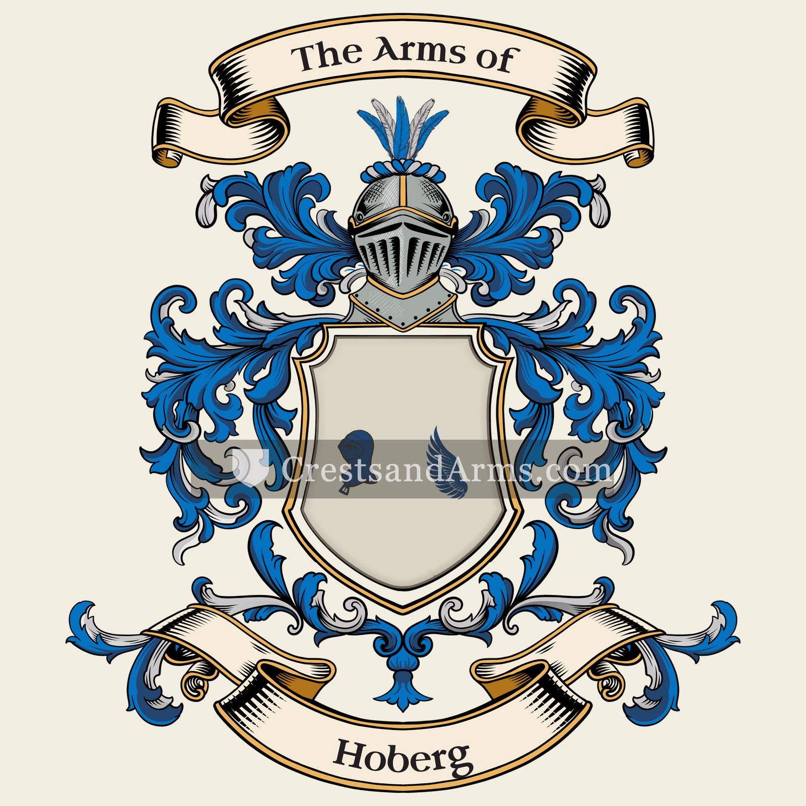 The Hoberg coat of arms, drawn from the recorded blazon