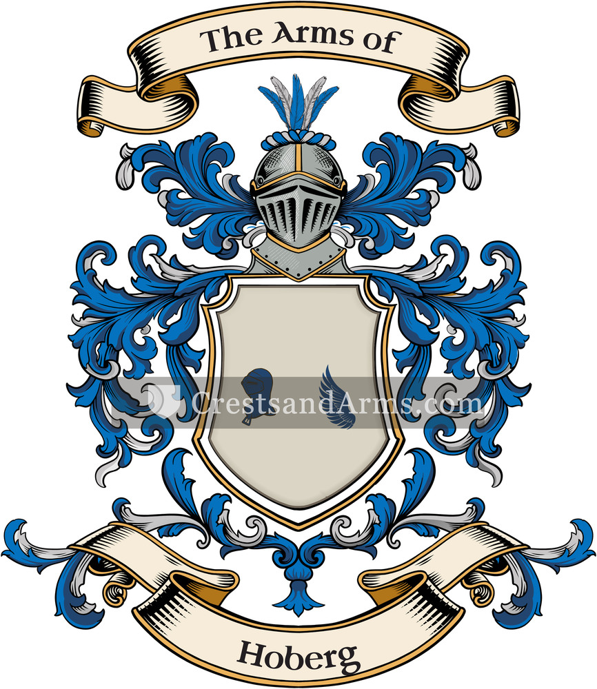 The Hoberg coat of arms, drawn from the recorded blazon