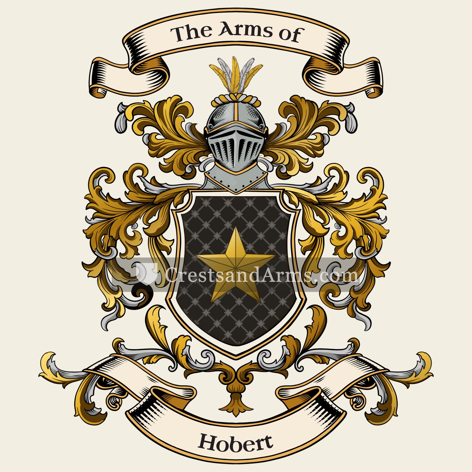 The Hobert coat of arms, drawn from the recorded blazon