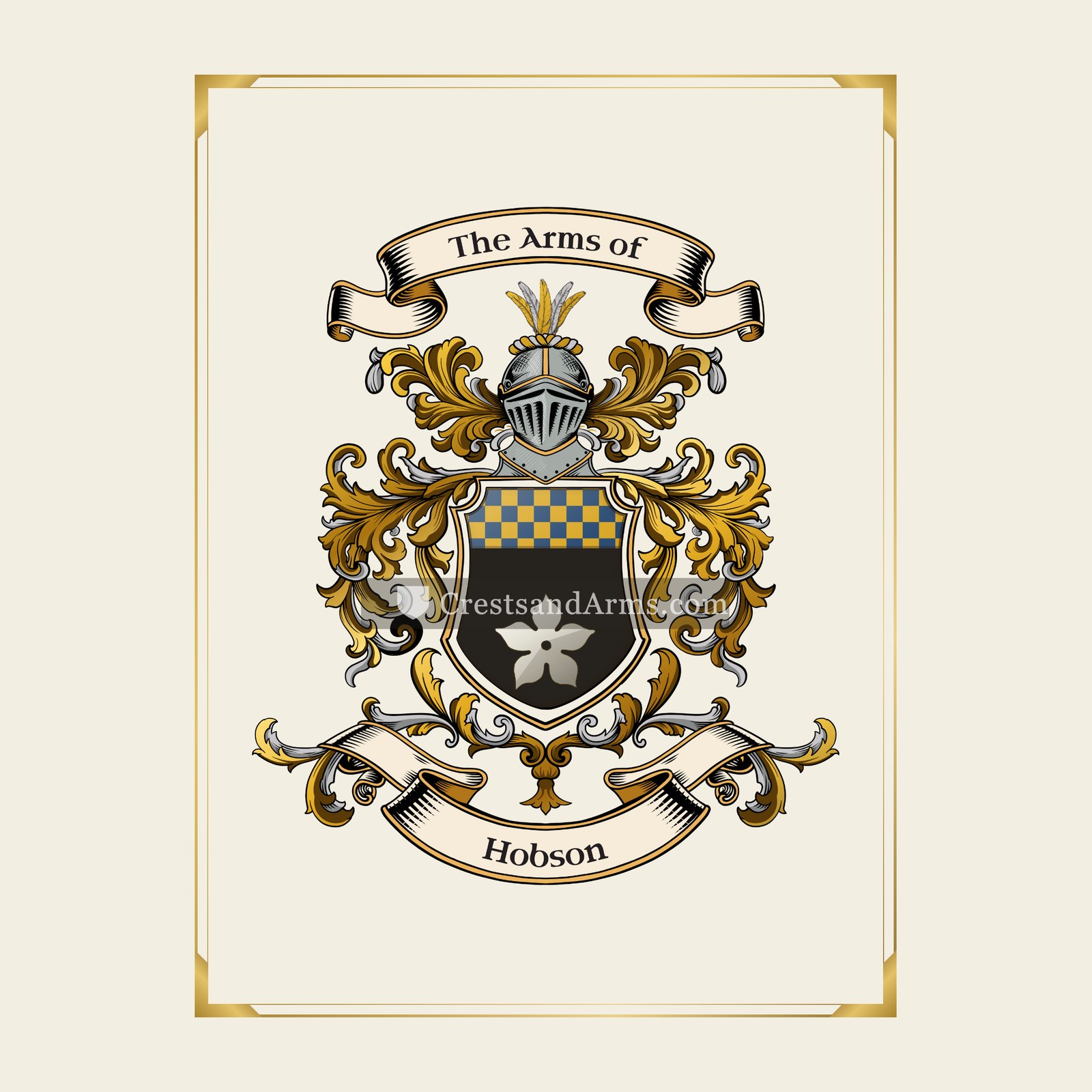 With gold border