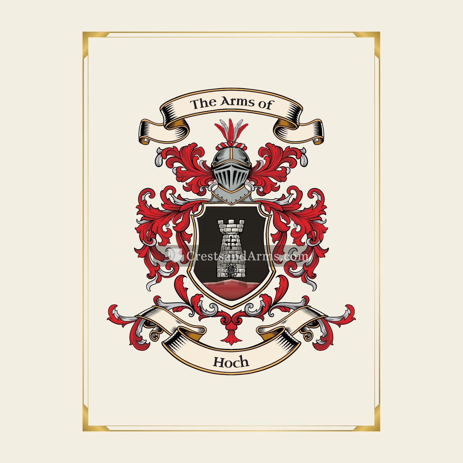 With gold border