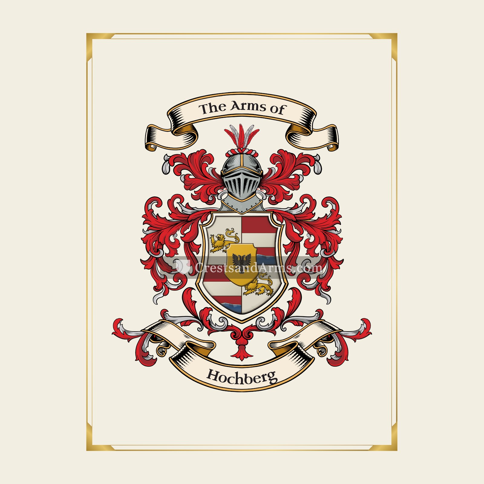 With gold border