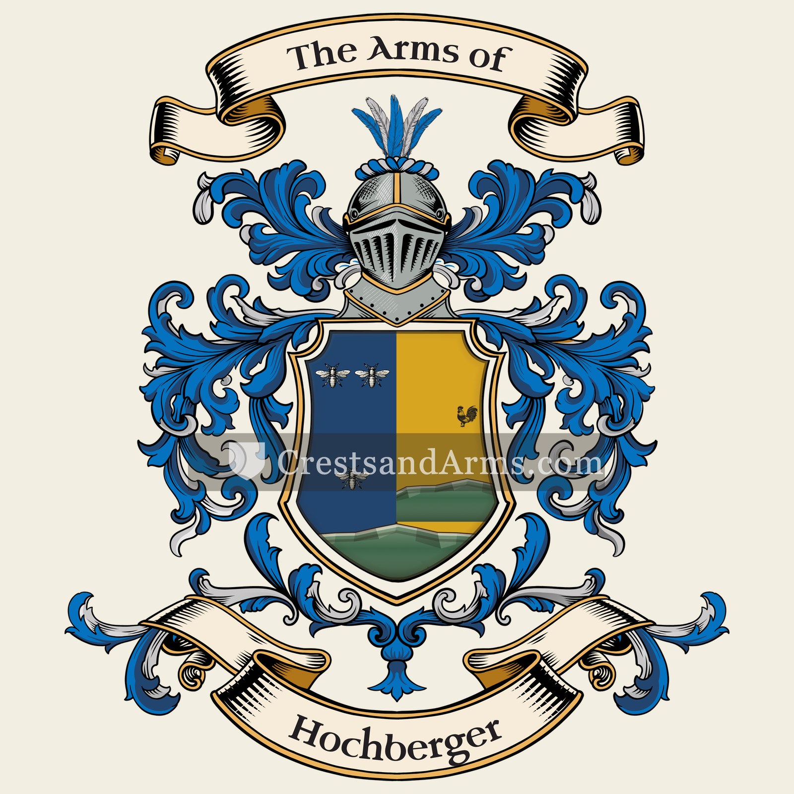 The Hochberger coat of arms, drawn from the recorded blazon