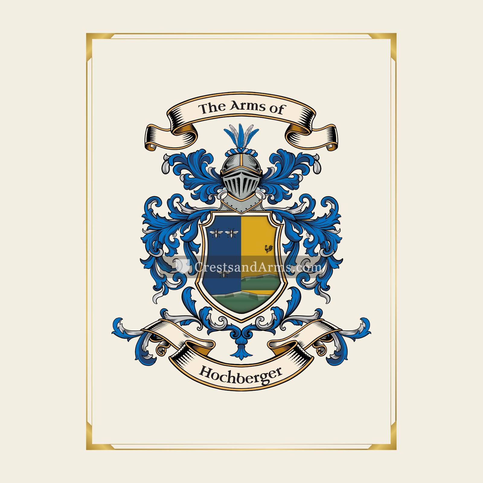 With gold border