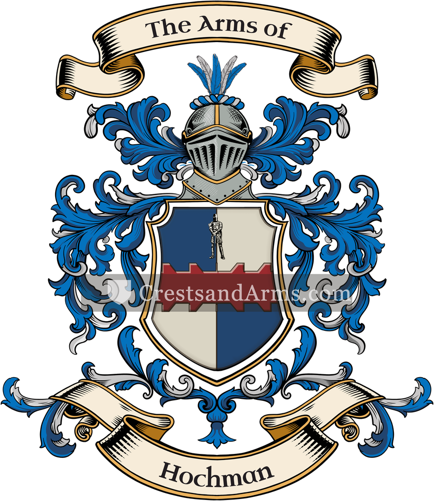 The Hochman coat of arms, drawn from the recorded blazon