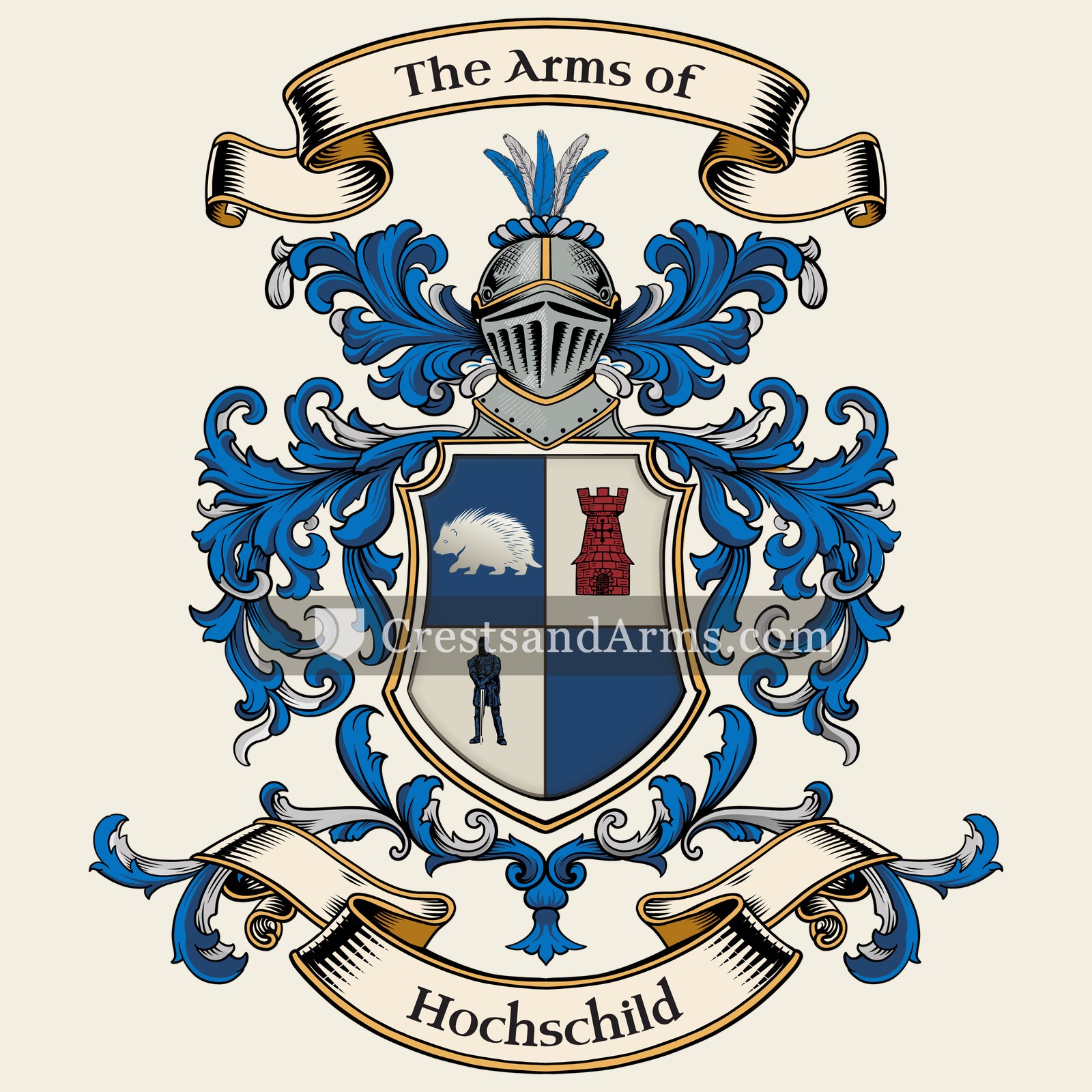 The Hochschild coat of arms, drawn from the recorded blazon