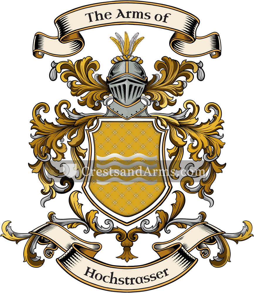 The Hochstrasser coat of arms, drawn from the recorded blazon
