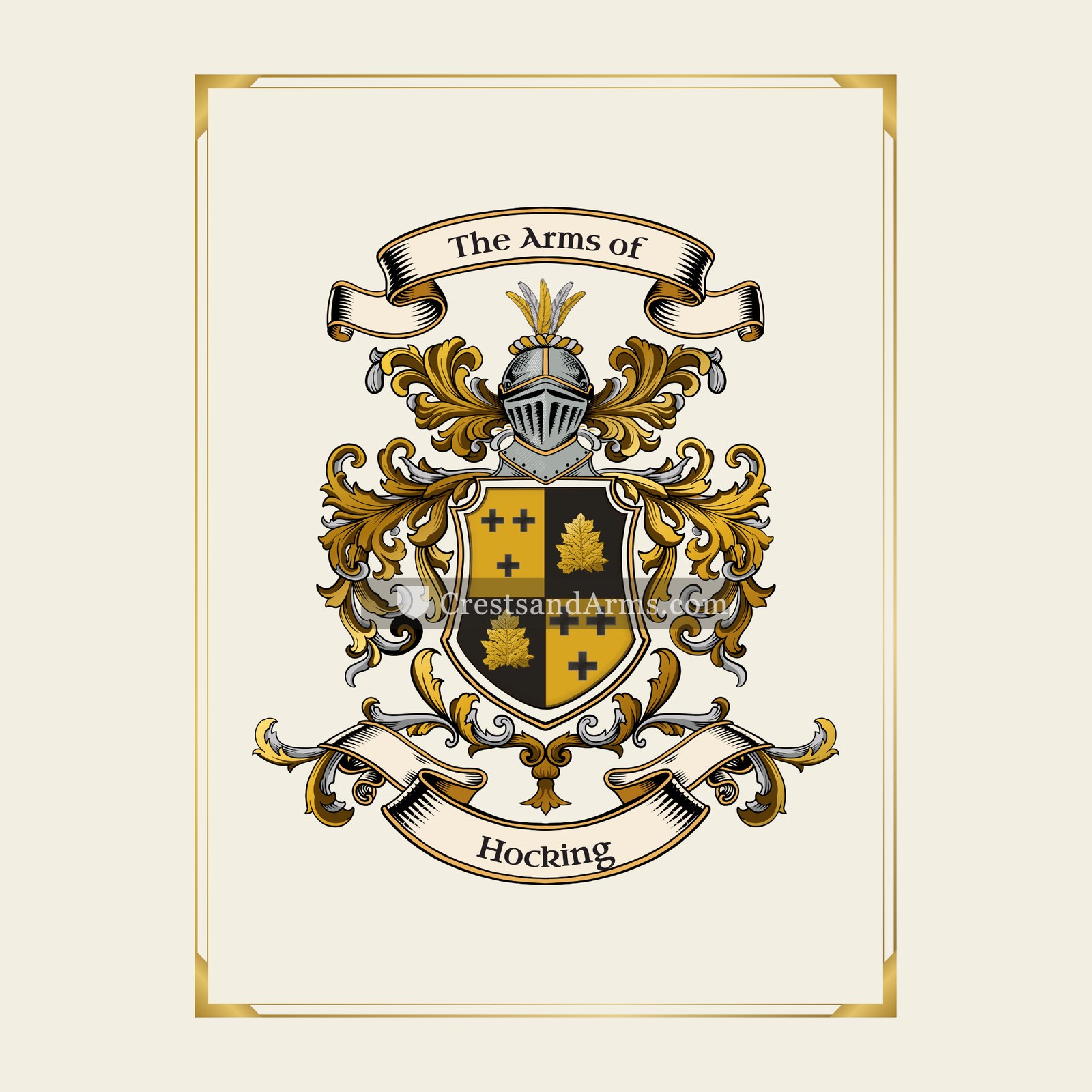 With gold border