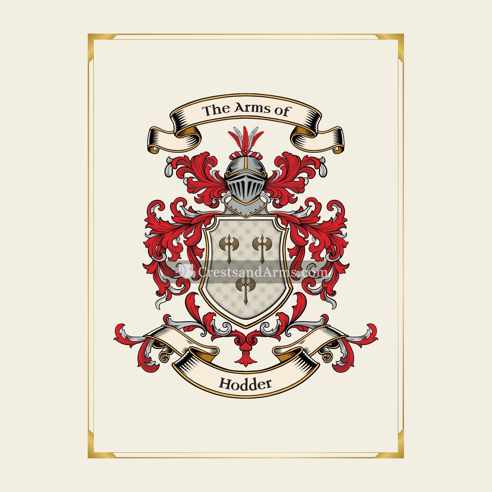 With gold border