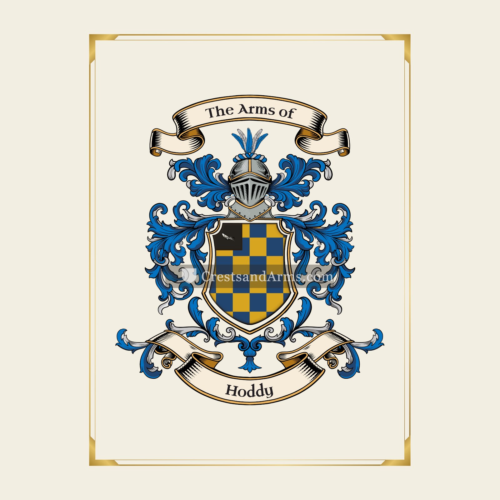 With gold border