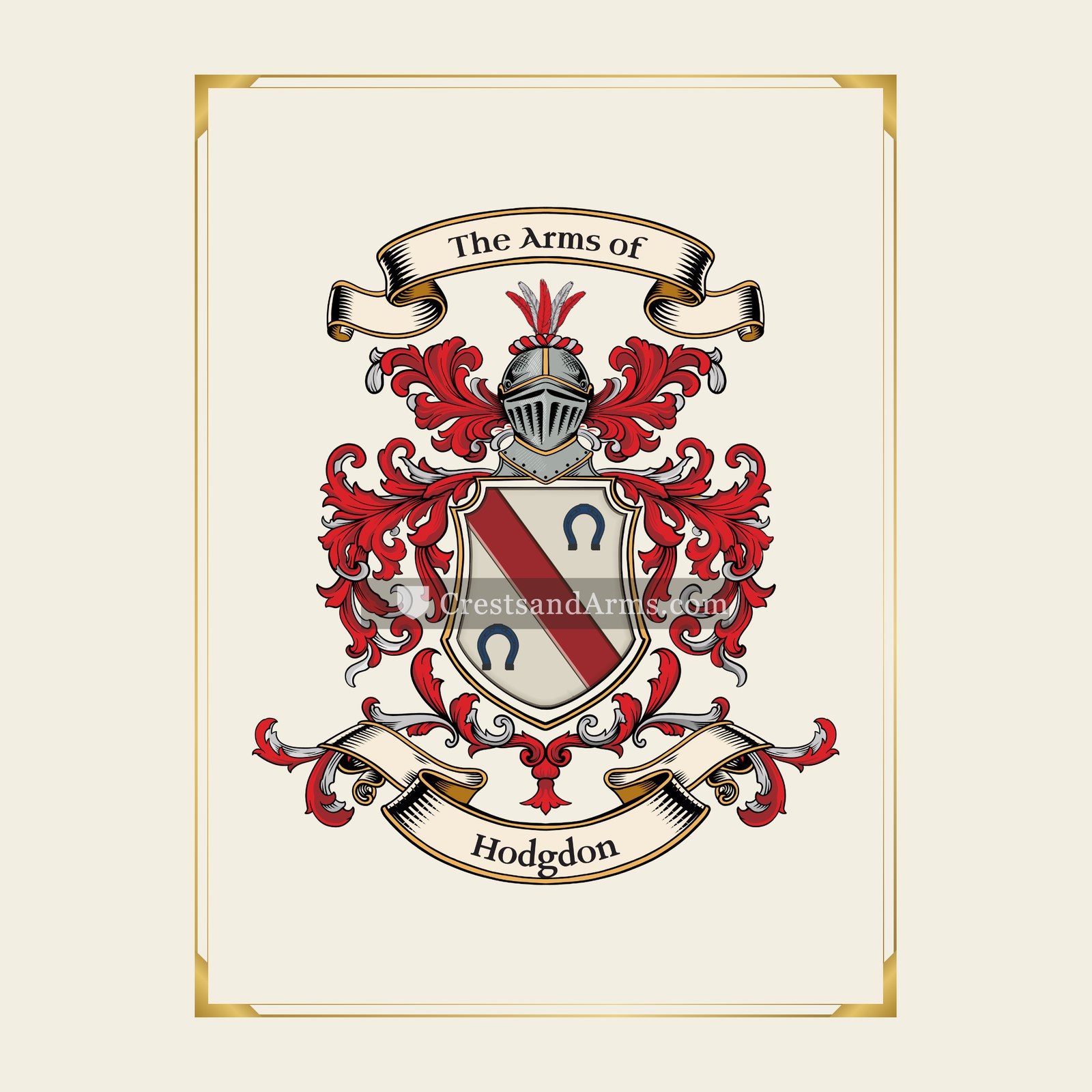With gold border