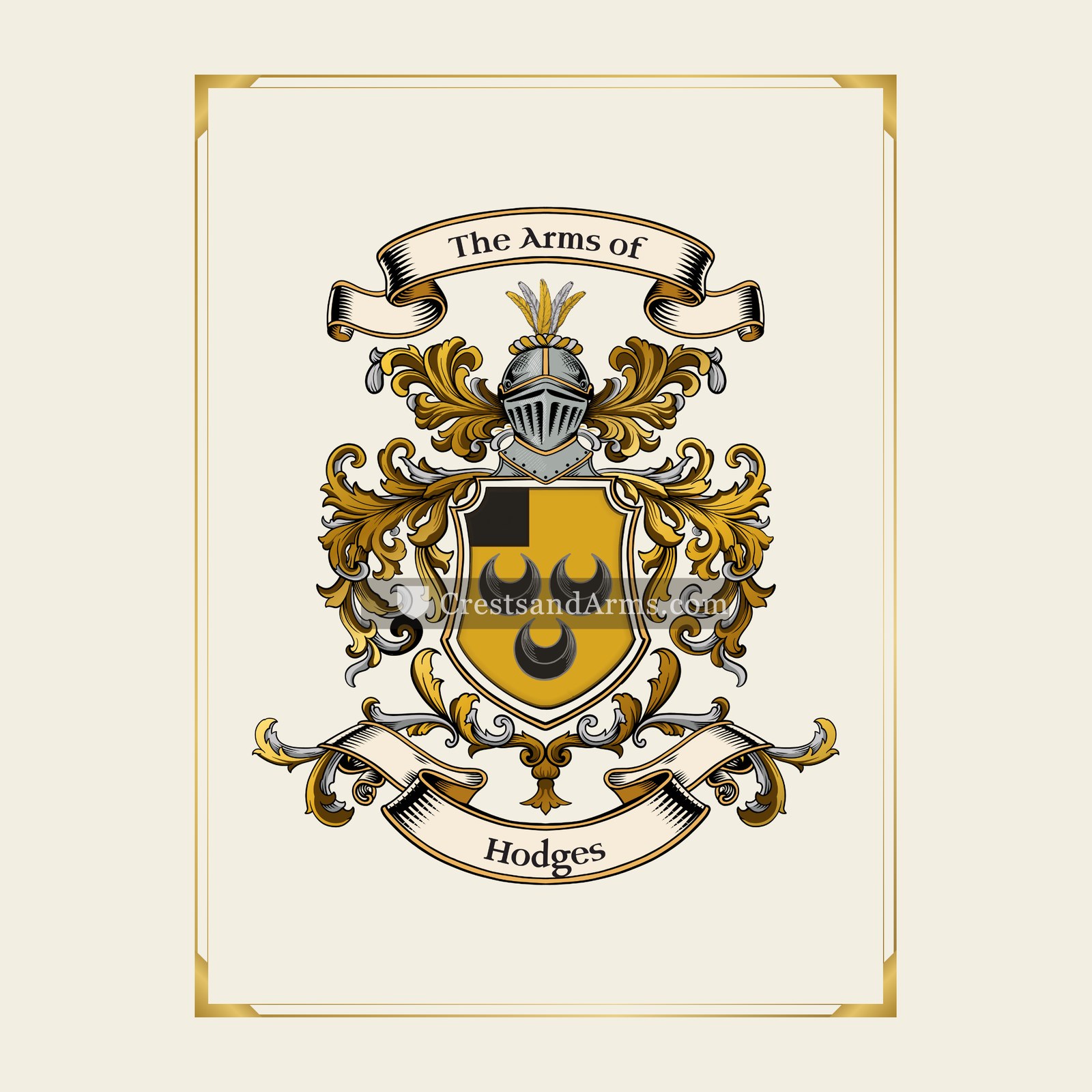 With gold border