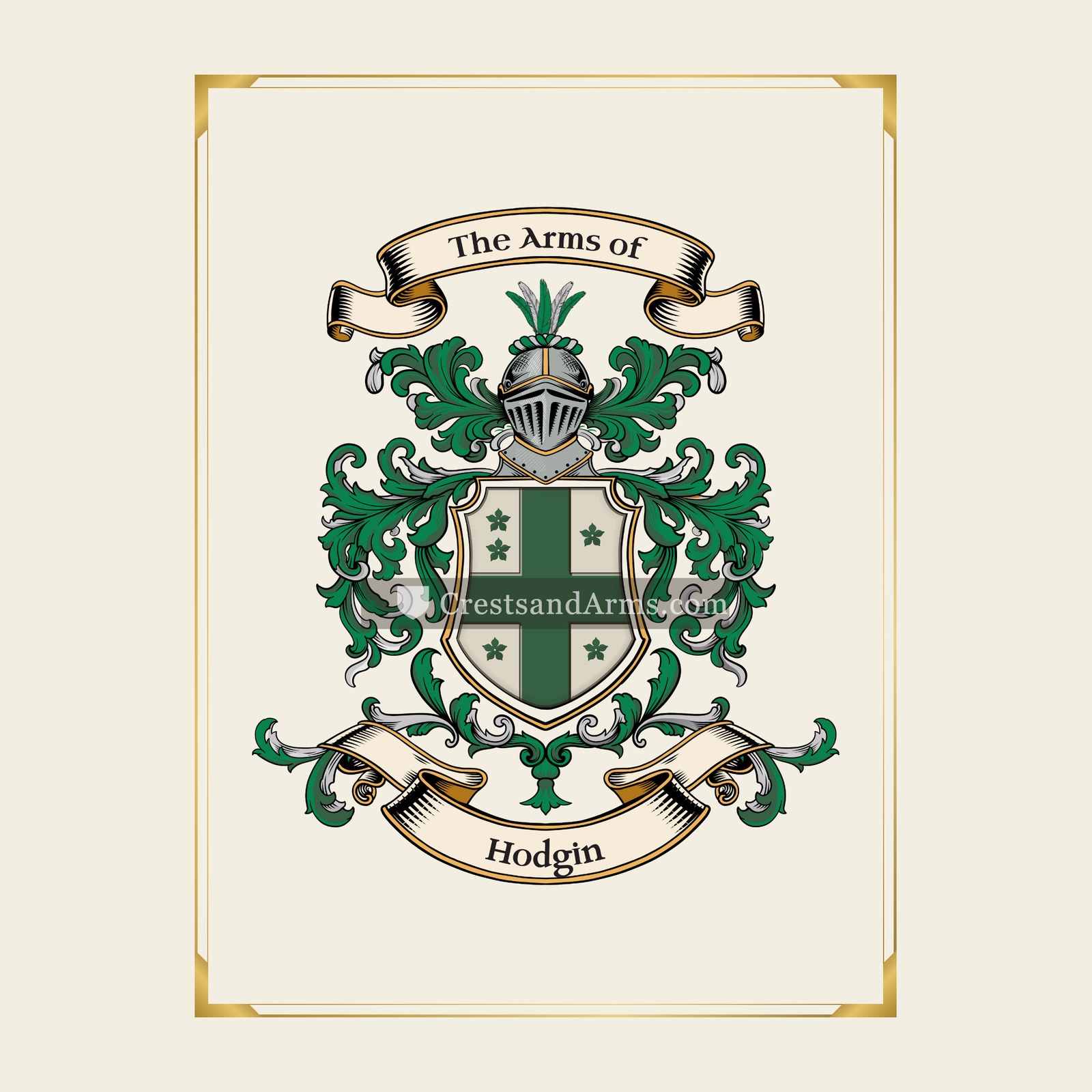 With gold border