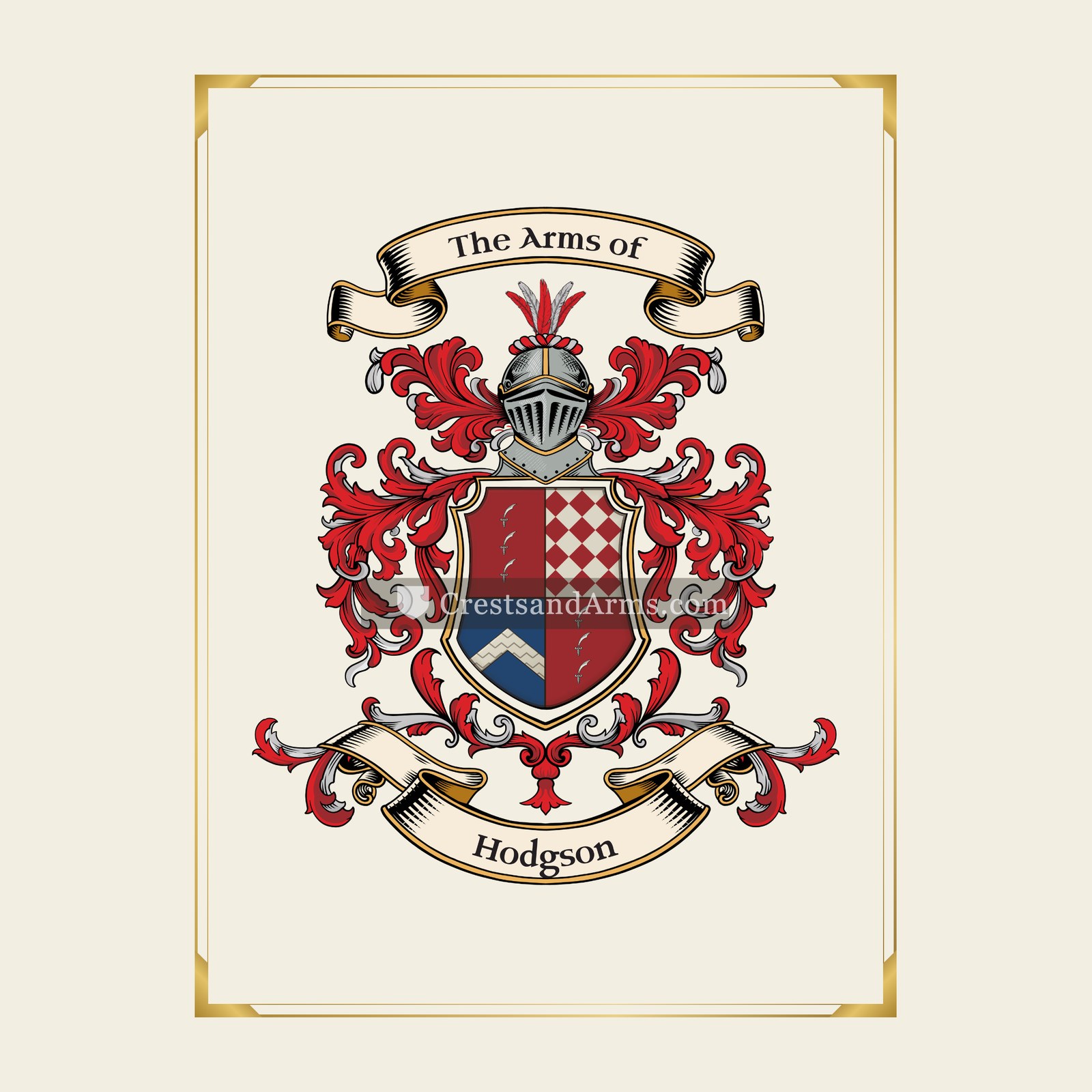 With gold border