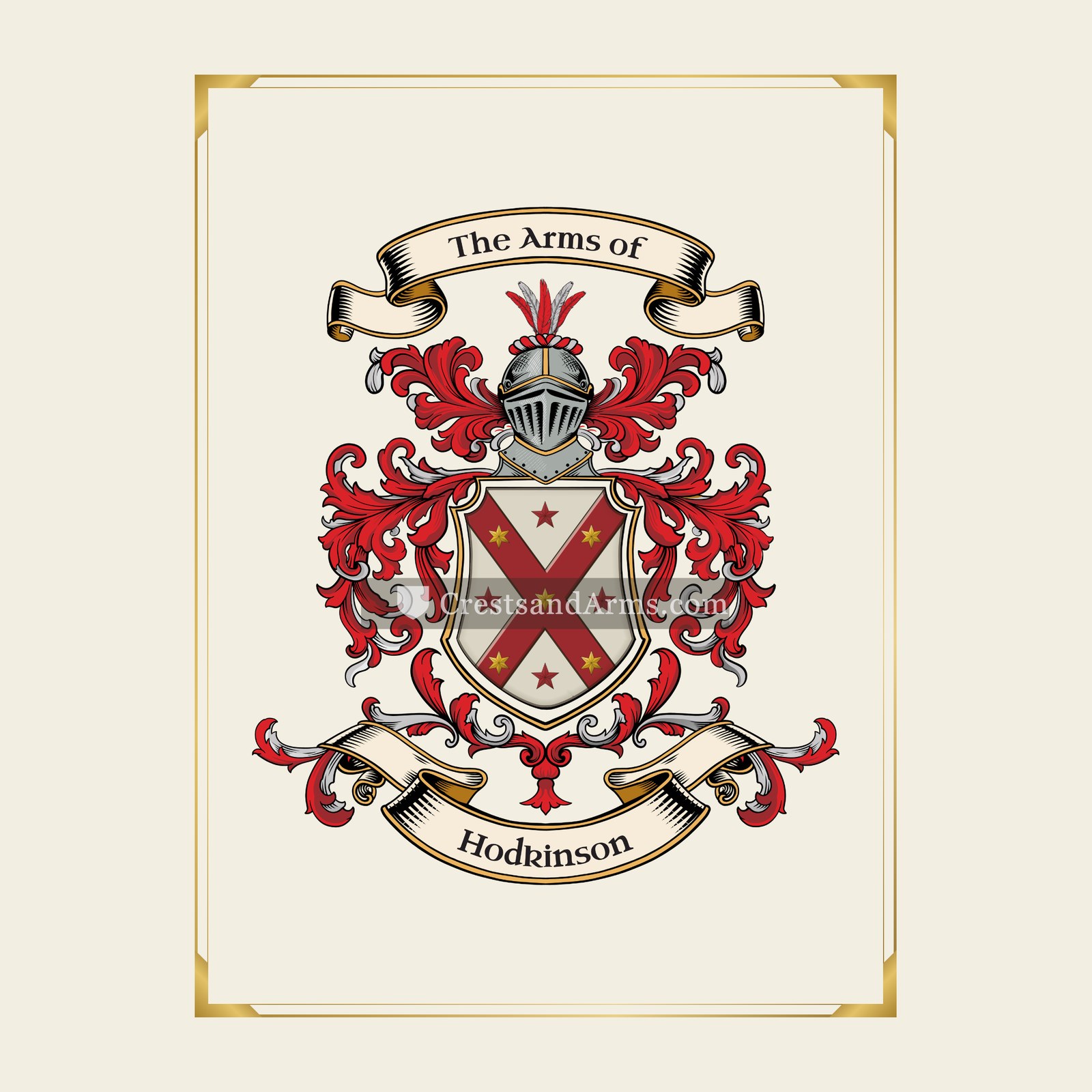 With gold border