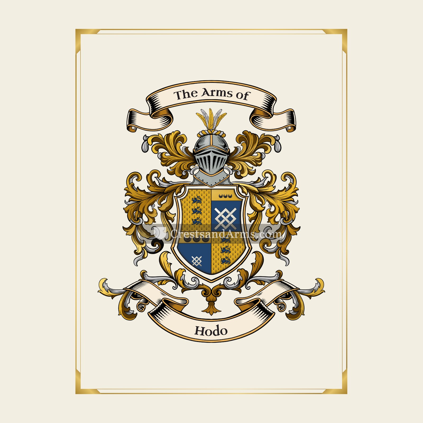 With gold border