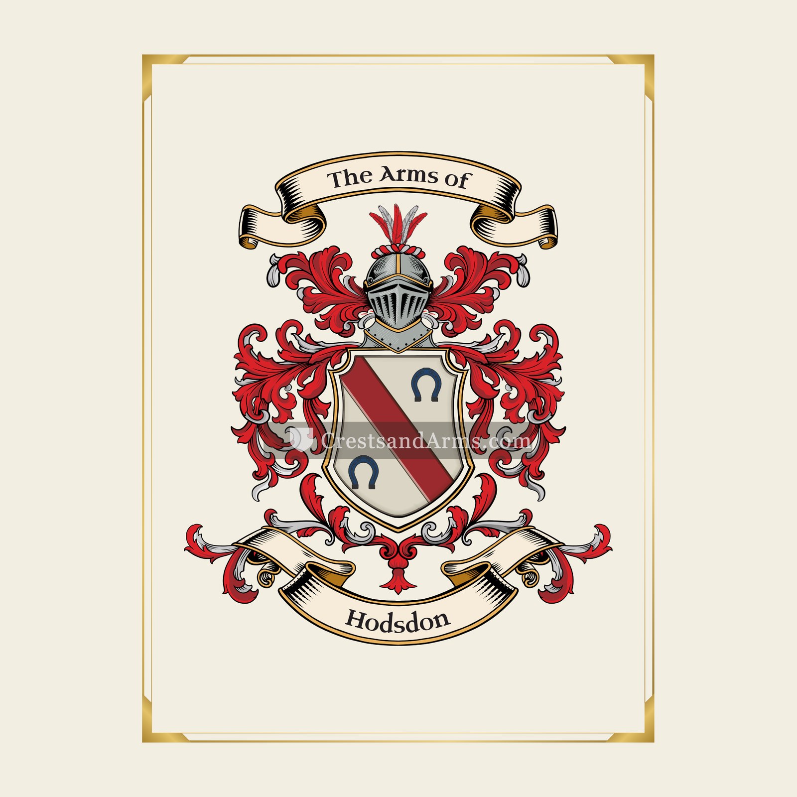 With gold border