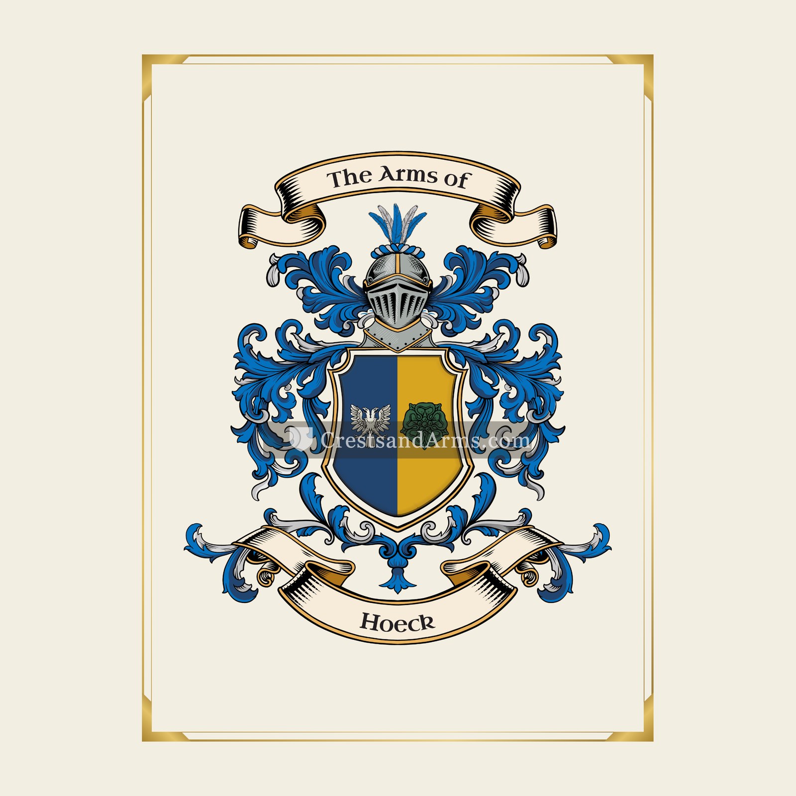With gold border