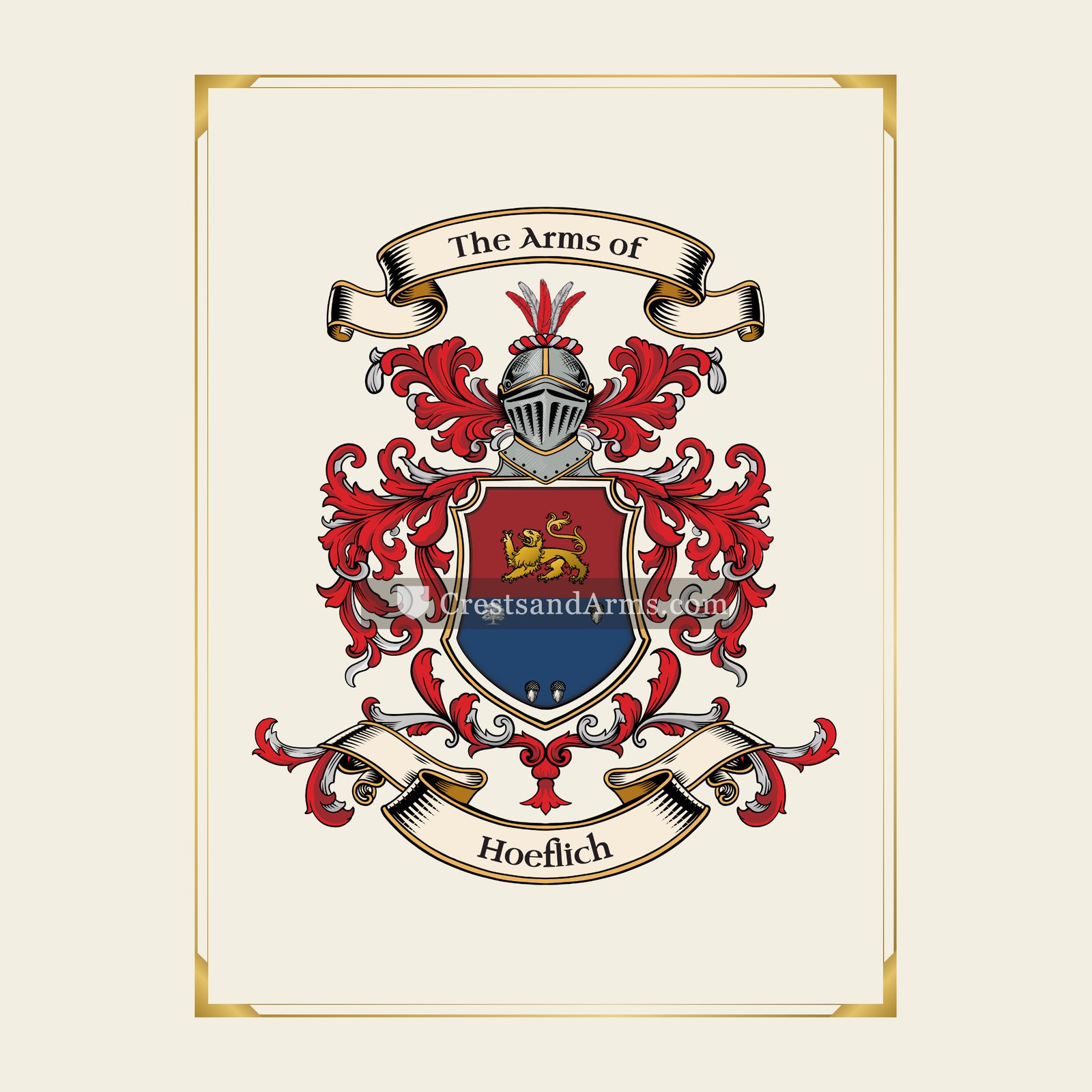 With gold border