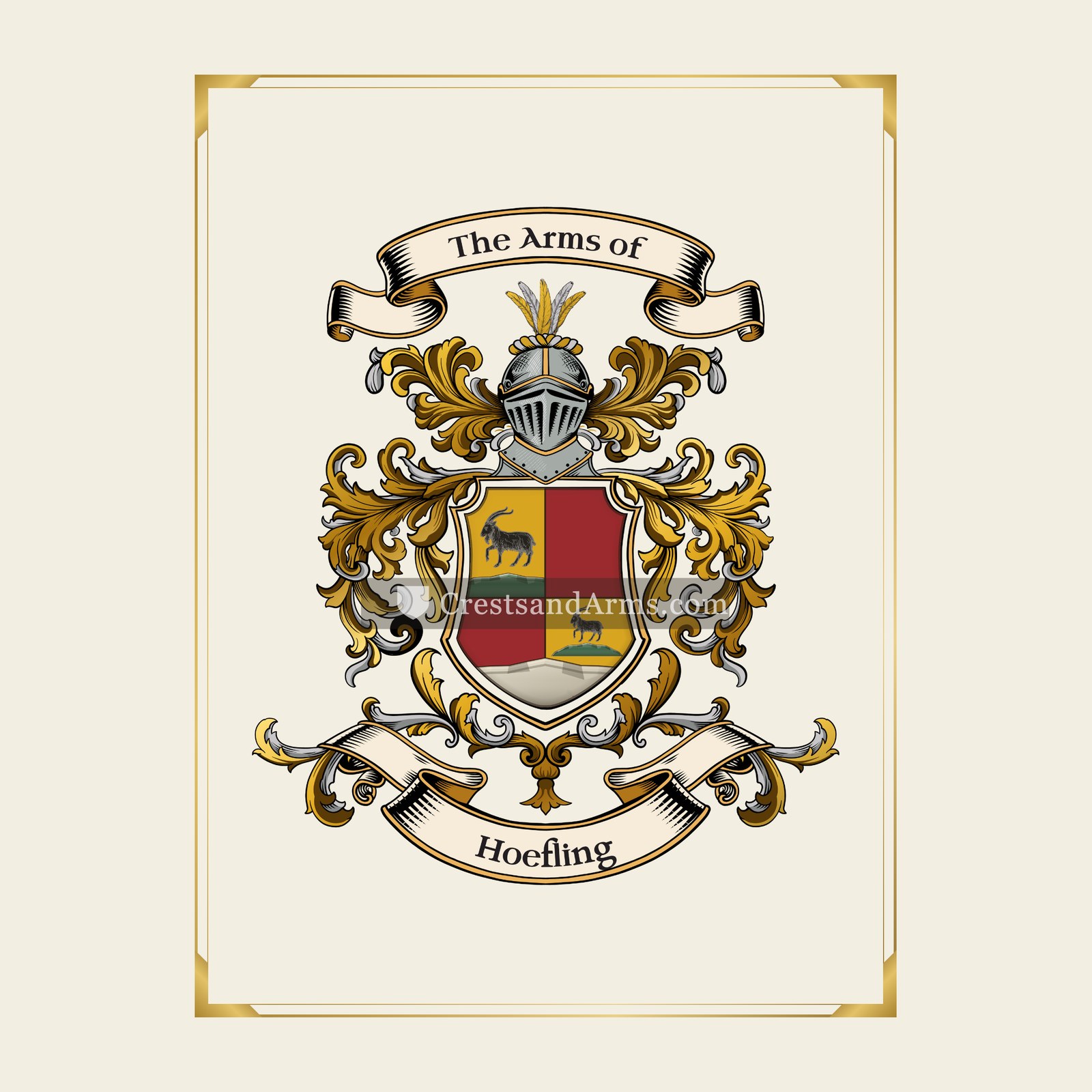With gold border