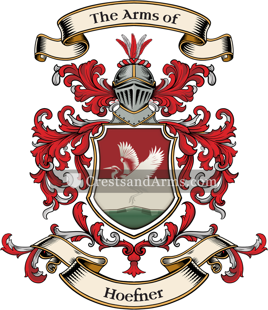 The Hoefner coat of arms, drawn from the recorded blazon