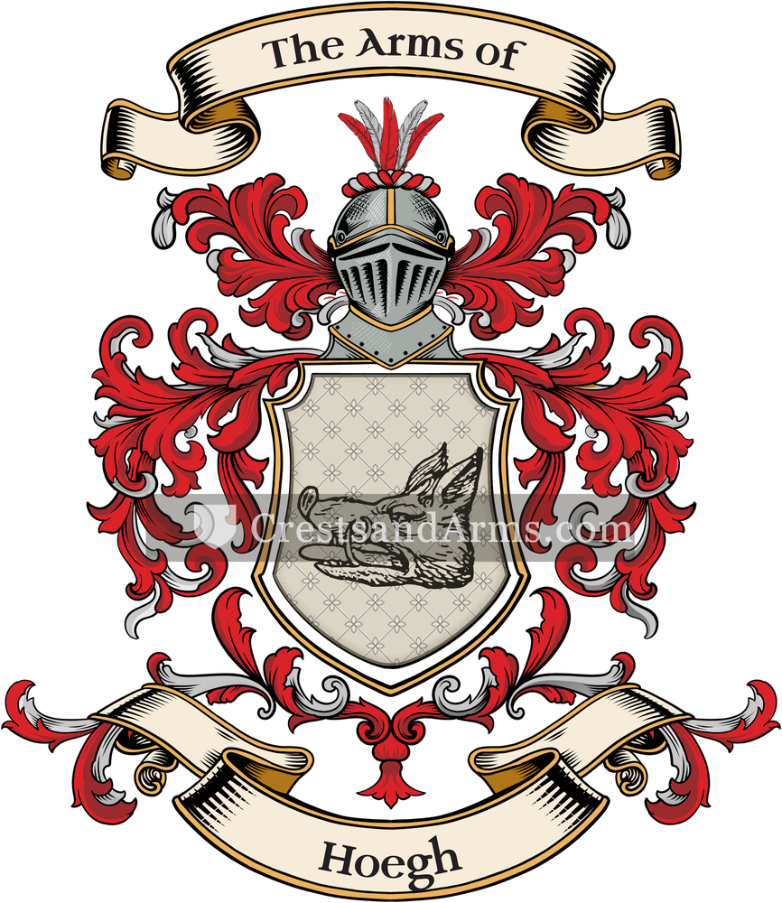 The Hoegh coat of arms, drawn from the recorded blazon