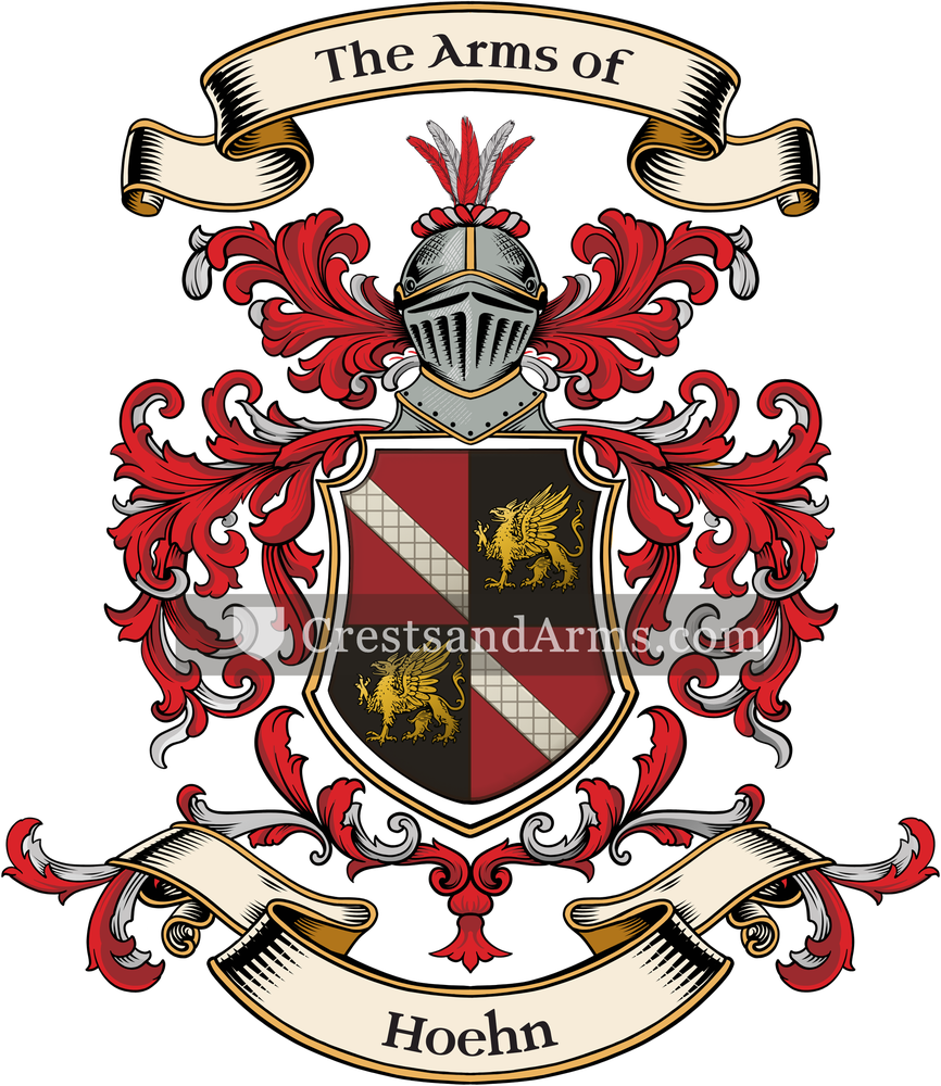 The Hoehn coat of arms, drawn from the recorded blazon