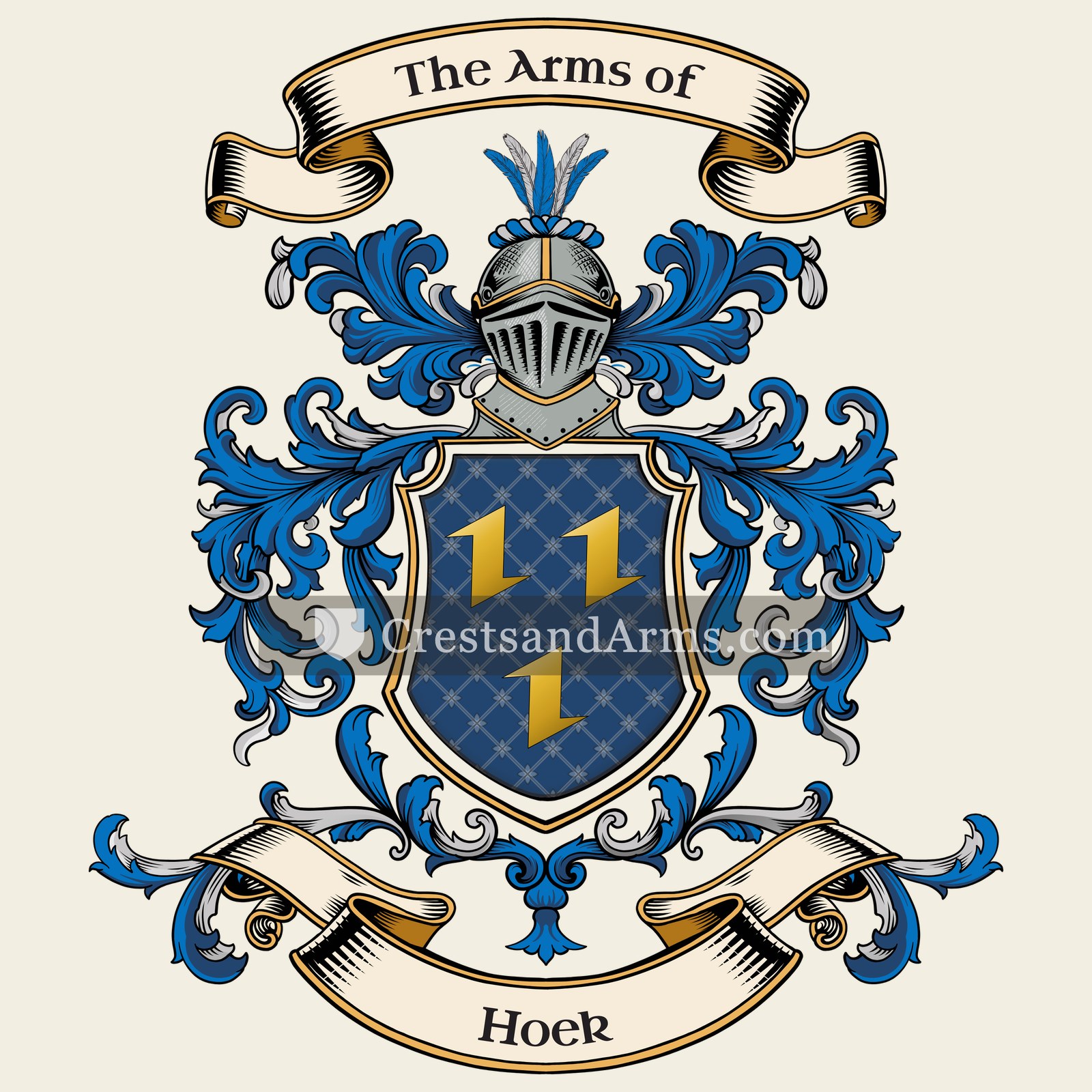 The Hoek coat of arms, drawn from the recorded blazon