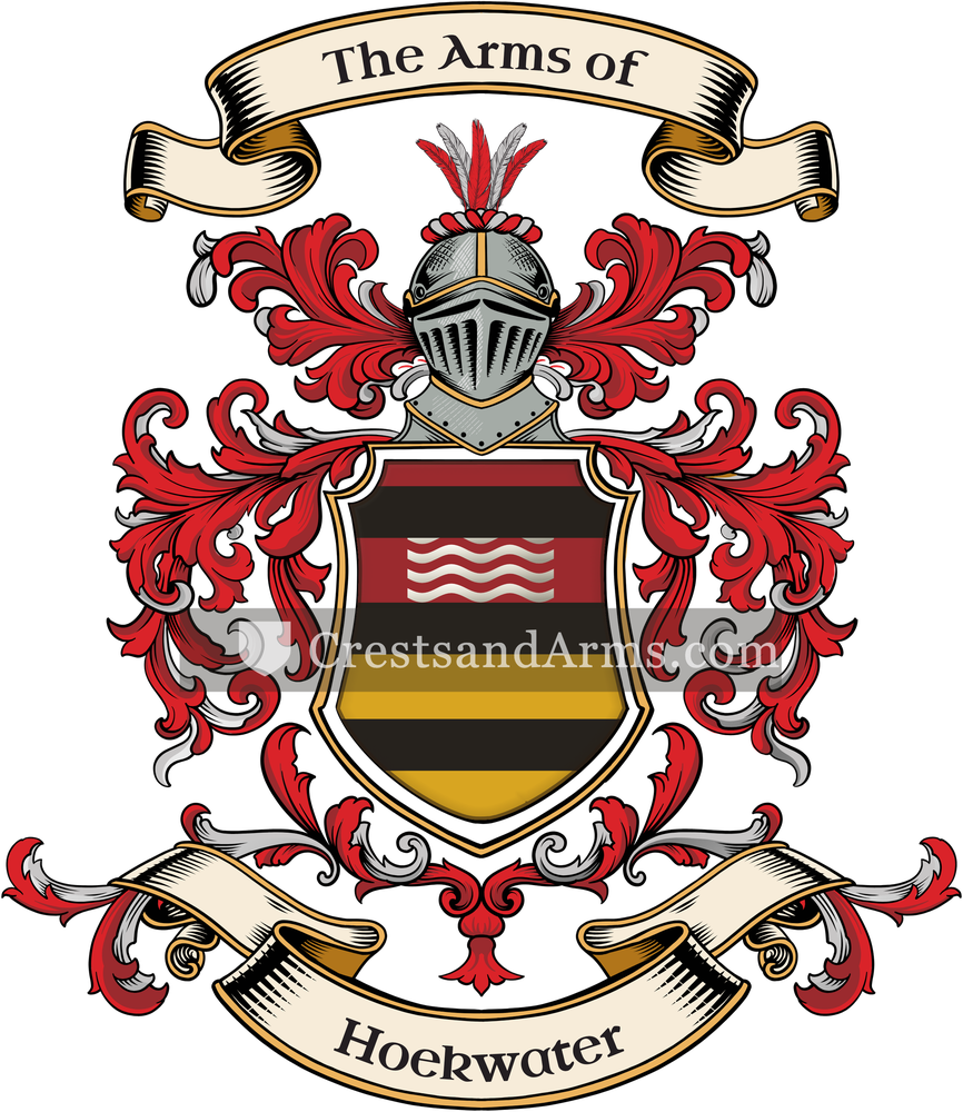 The Hoekwater coat of arms, drawn from the recorded blazon
