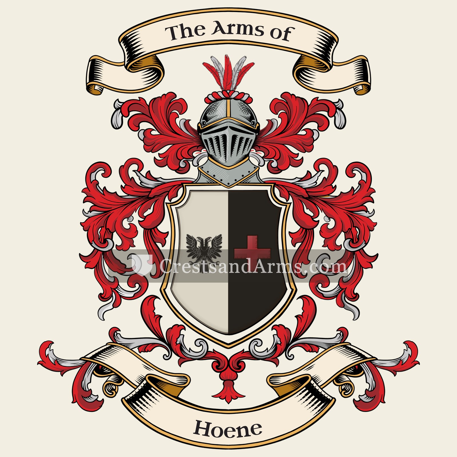 The Hoene coat of arms, drawn from the recorded blazon