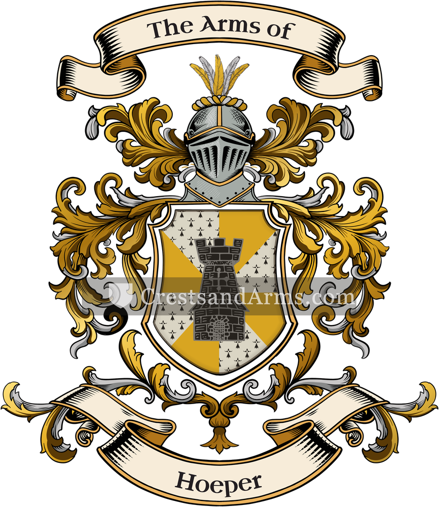 The Hoeper coat of arms, drawn from the recorded blazon