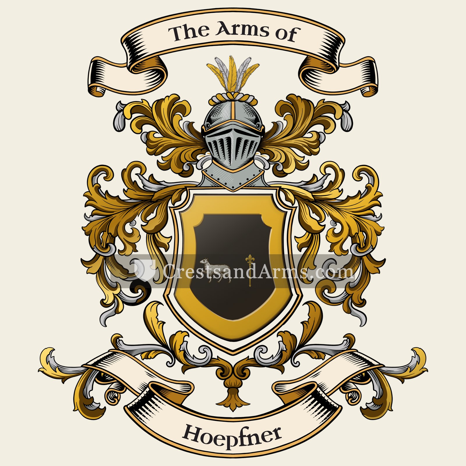 The Hoepfner coat of arms, drawn from the recorded blazon