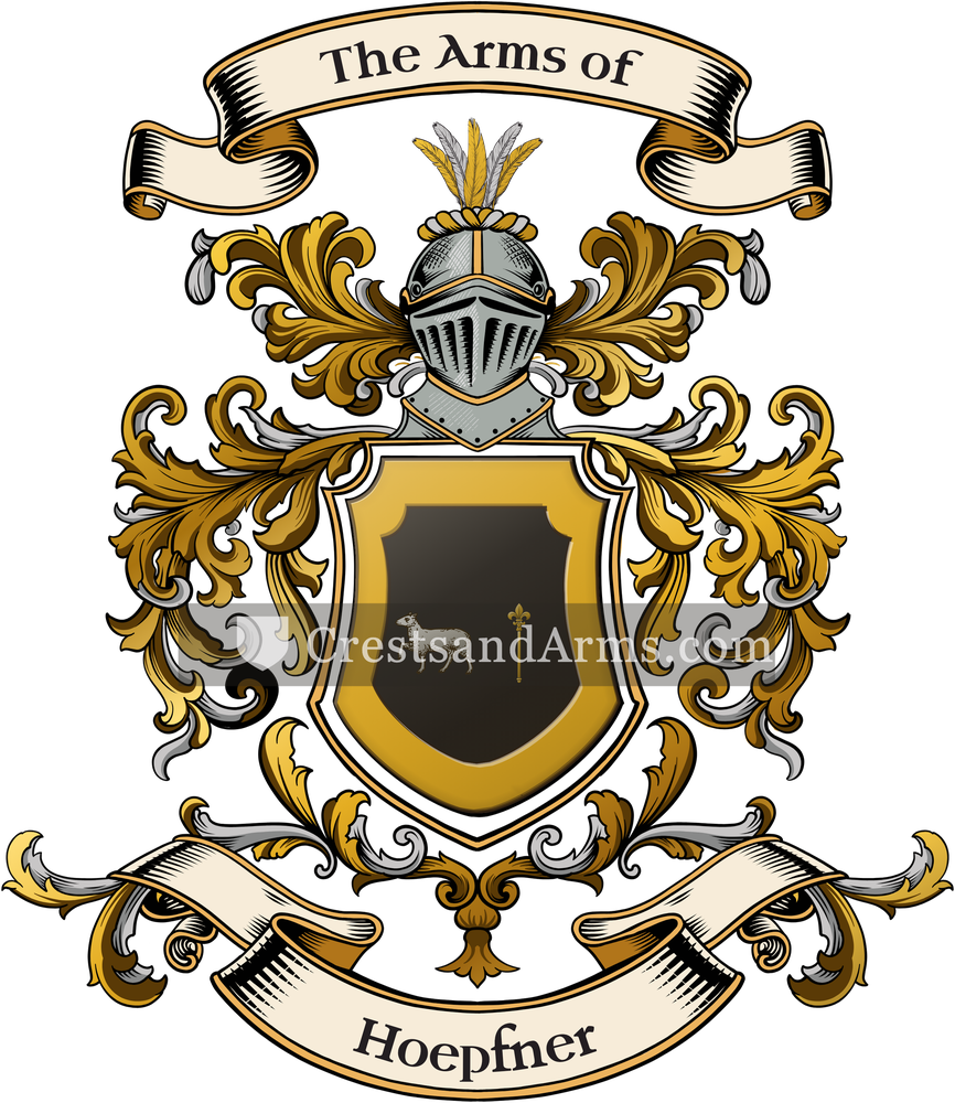 The Hoepfner coat of arms, drawn from the recorded blazon