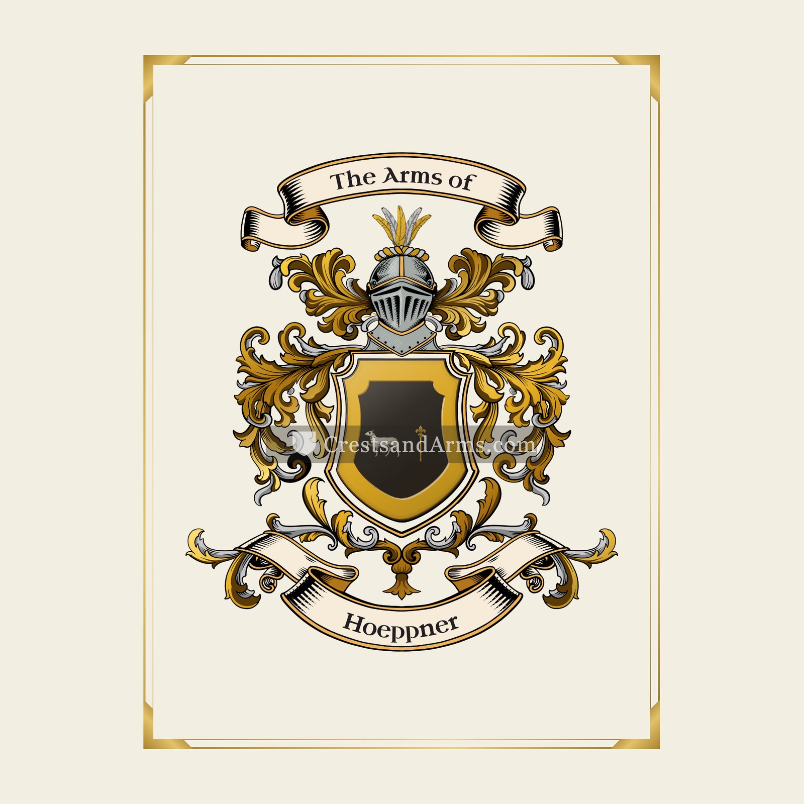 With gold border