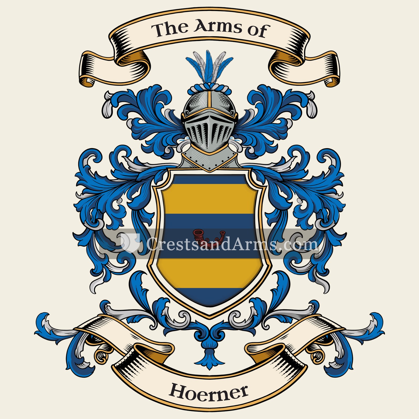 The Hoerner coat of arms, drawn from the recorded blazon