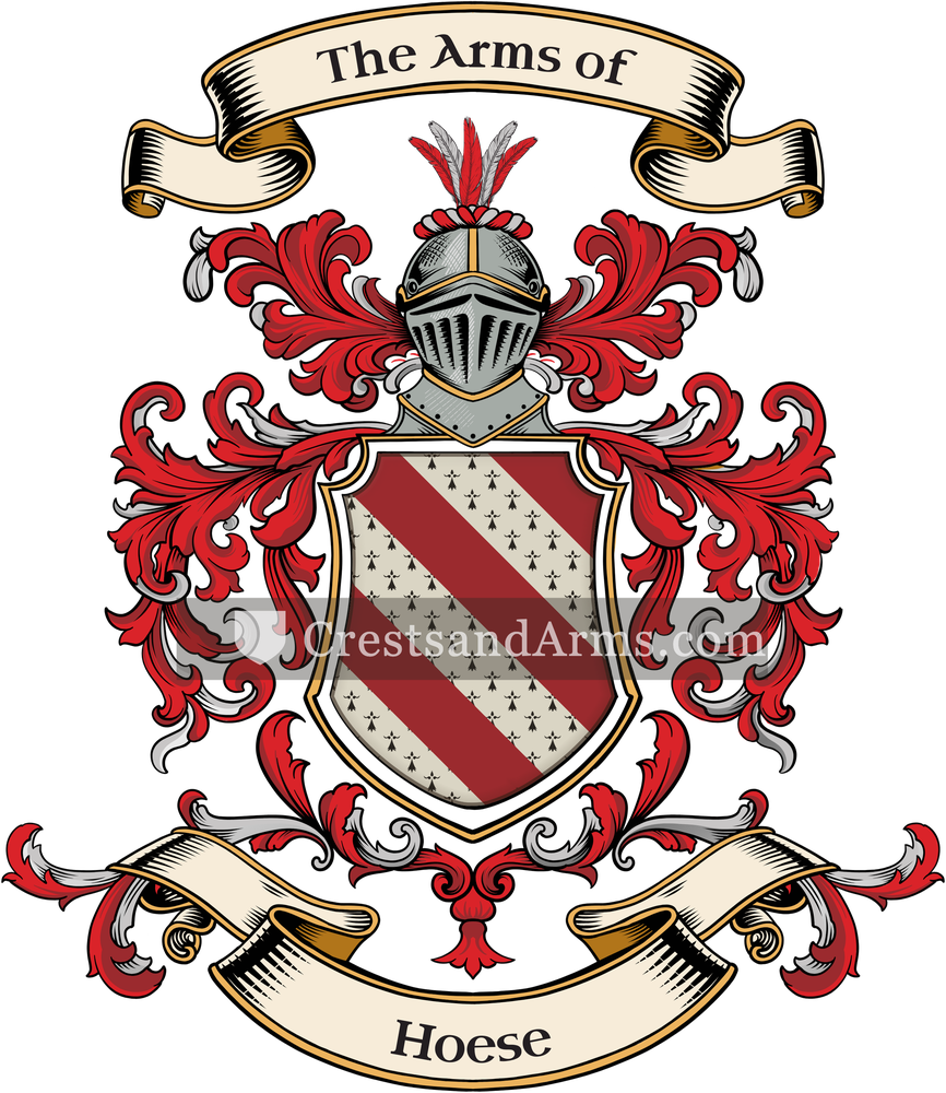 The Hoese coat of arms, drawn from the recorded blazon