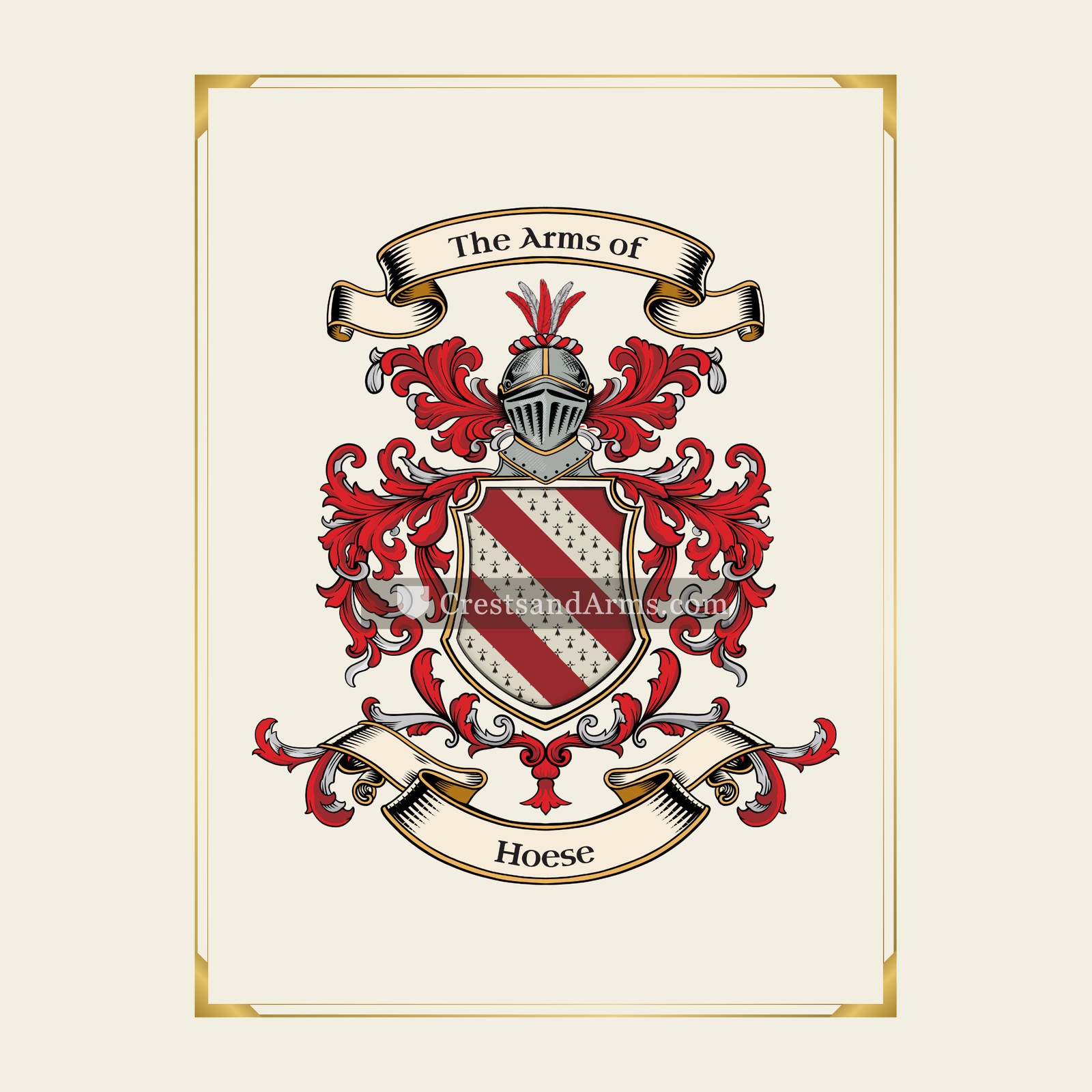 With gold border