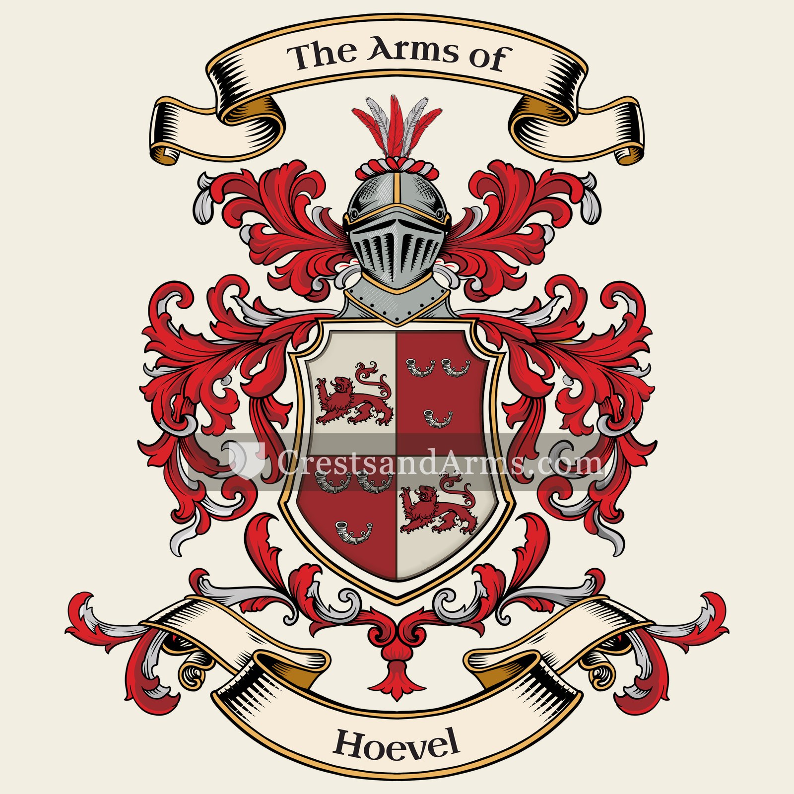 The Hoevel coat of arms, drawn from the recorded blazon