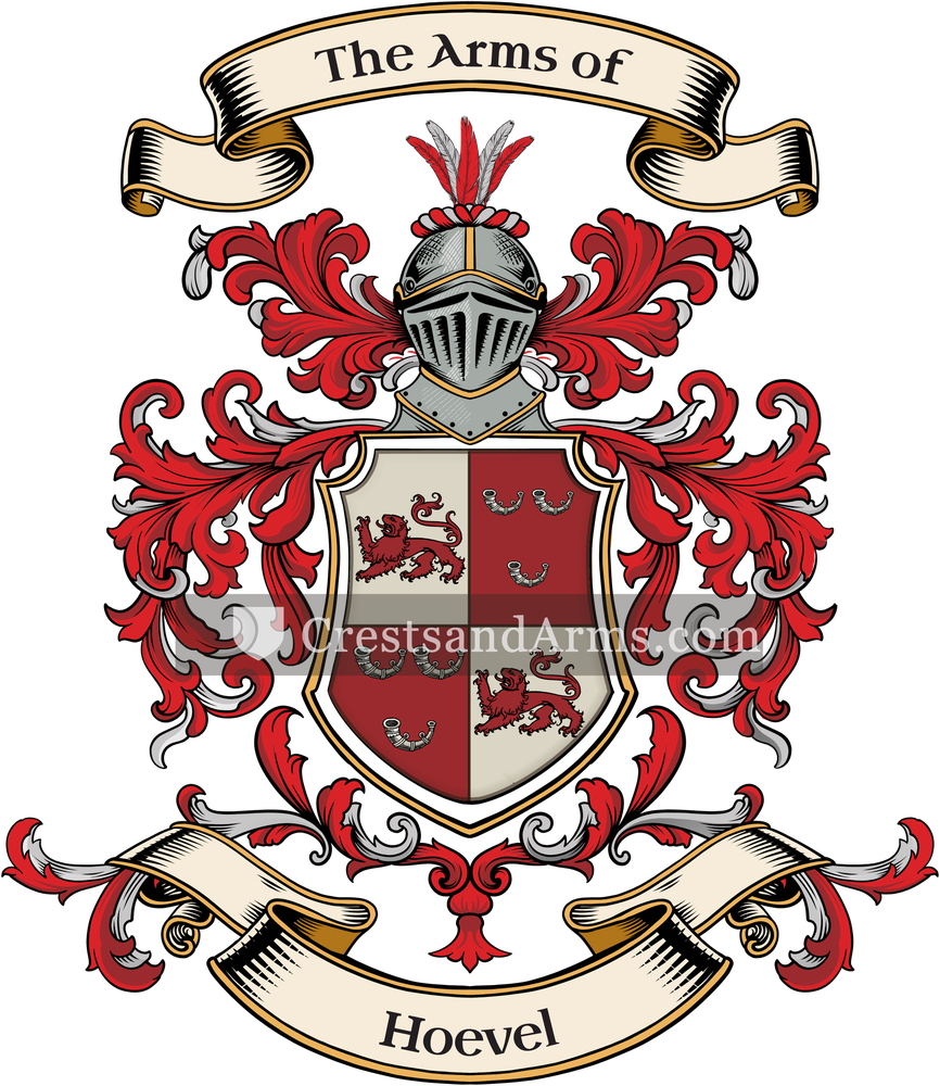 The Hoevel coat of arms, drawn from the recorded blazon