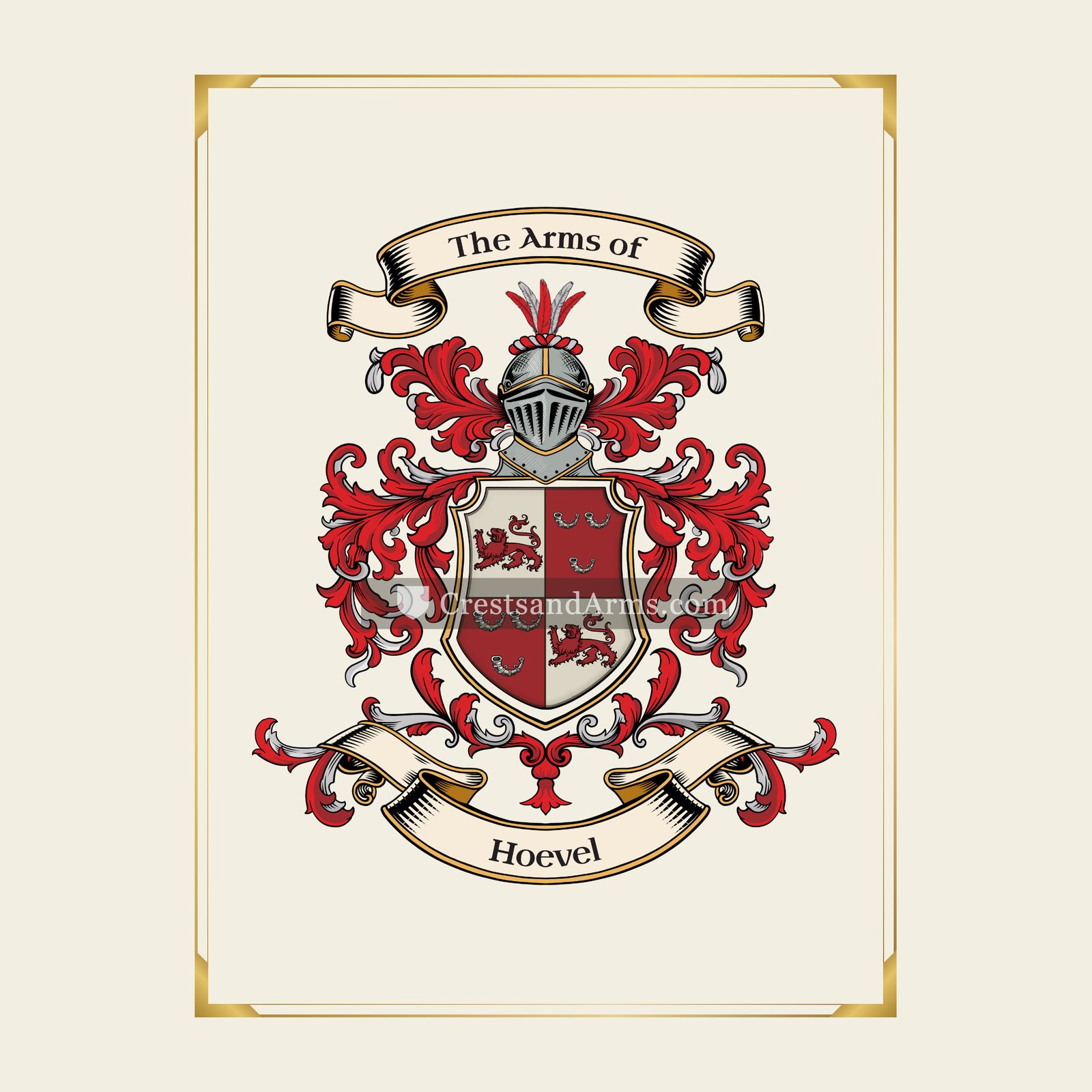 With gold border