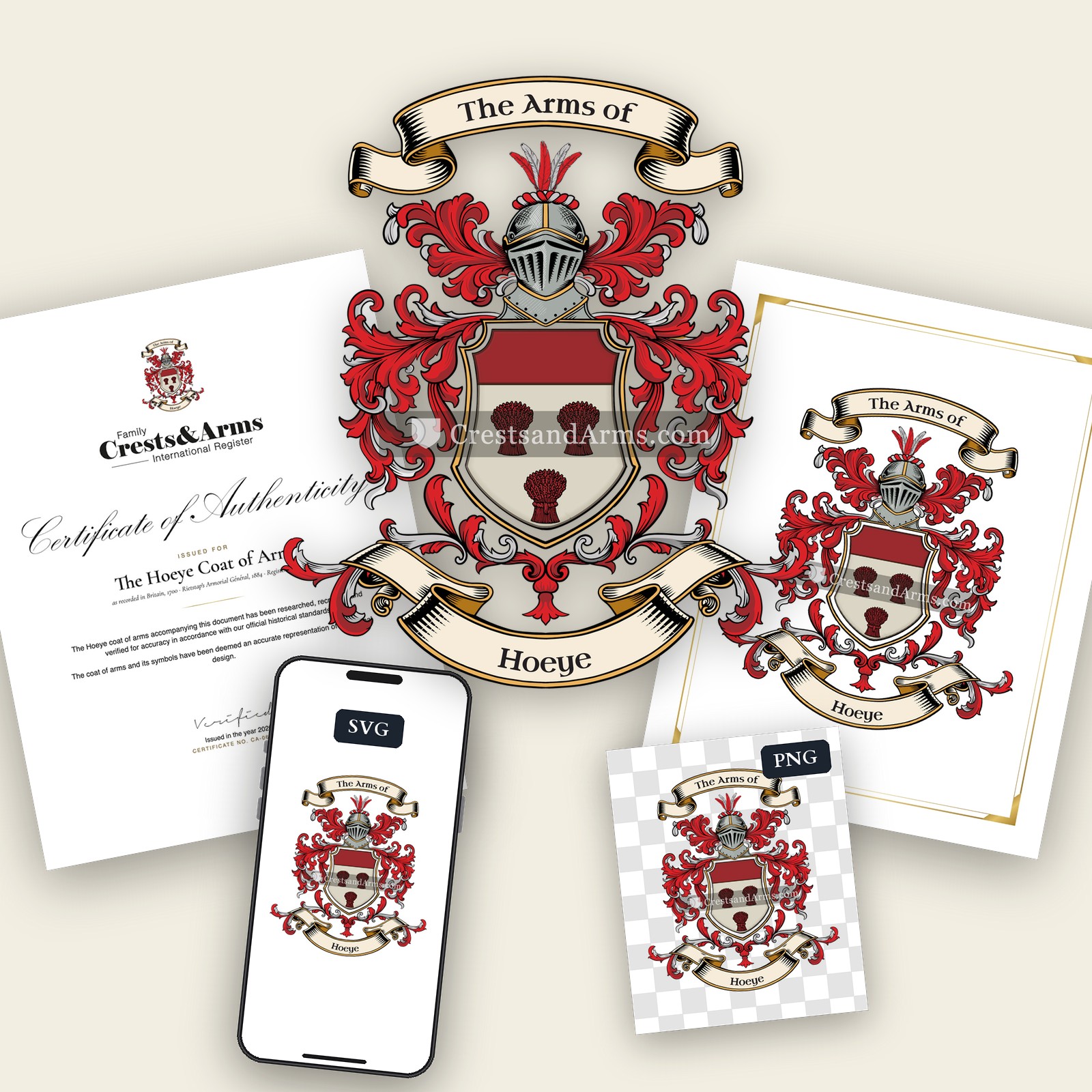 The Hoeye arms on the coat of arms — digital pack