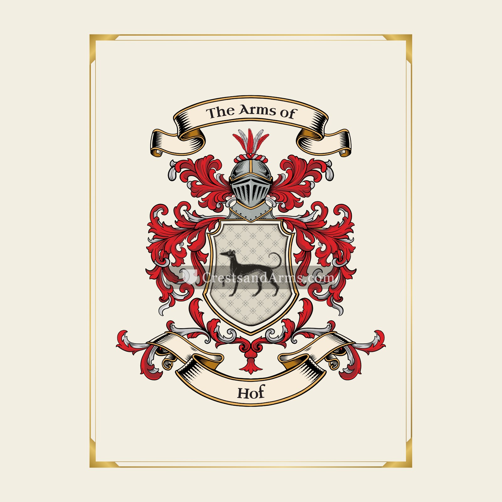With gold border
