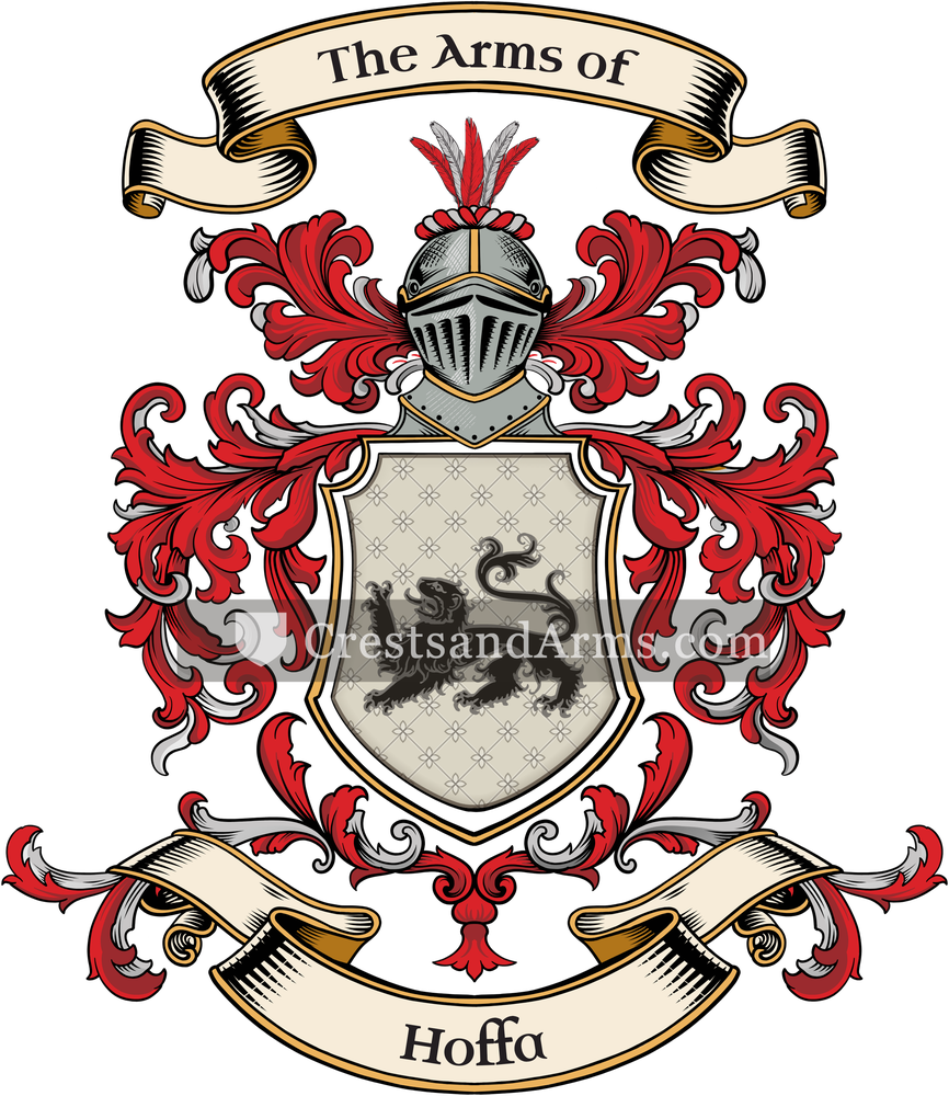 The Hoffa coat of arms, drawn from the recorded blazon