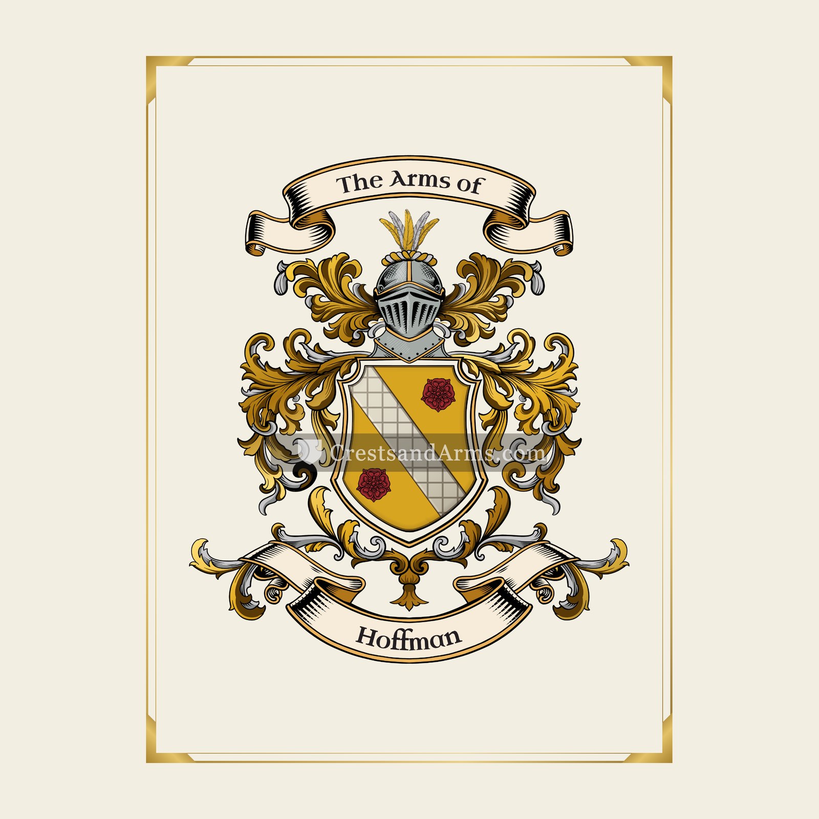With gold border