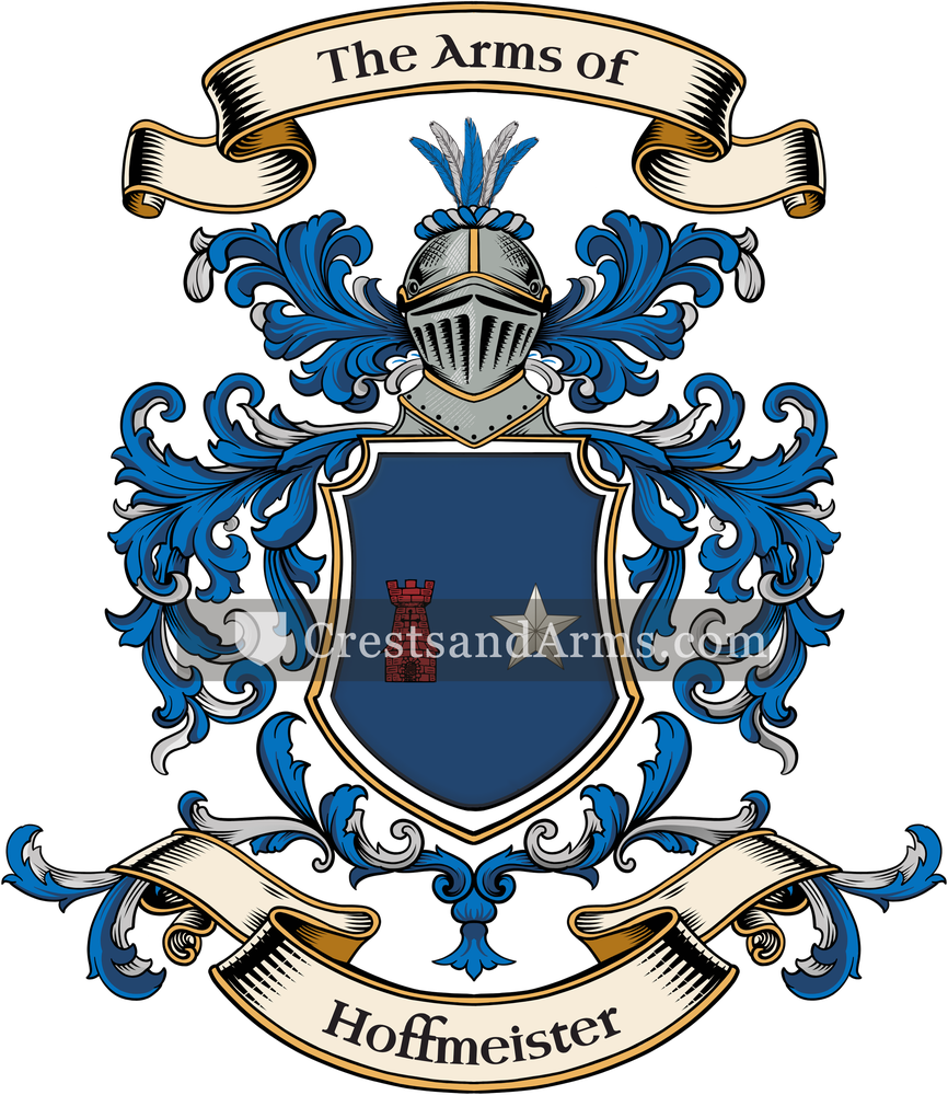 The Hoffmeister coat of arms, drawn from the recorded blazon