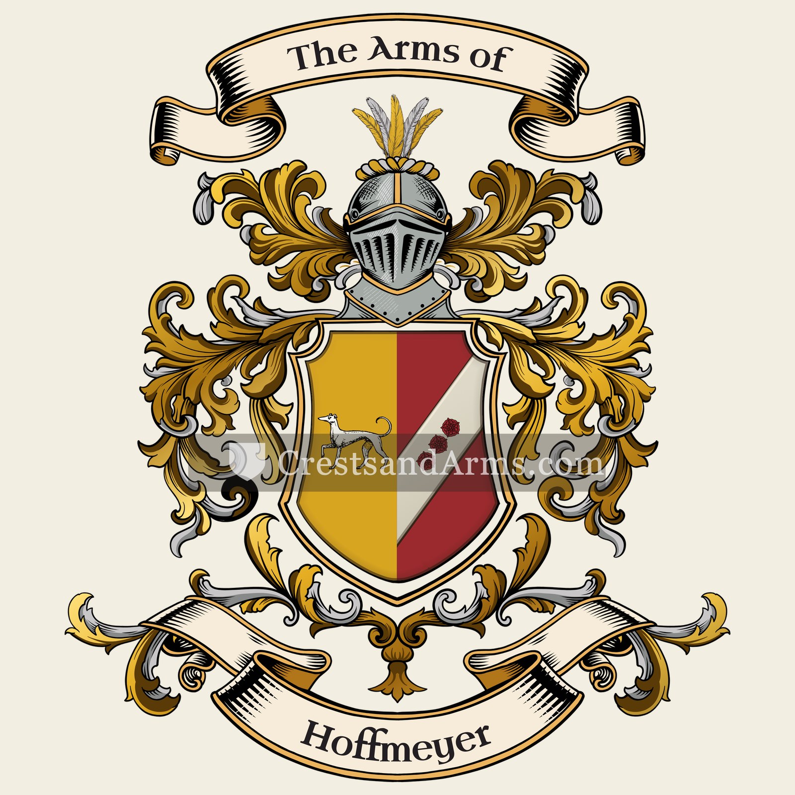 The Hoffmeyer coat of arms, drawn from the recorded blazon