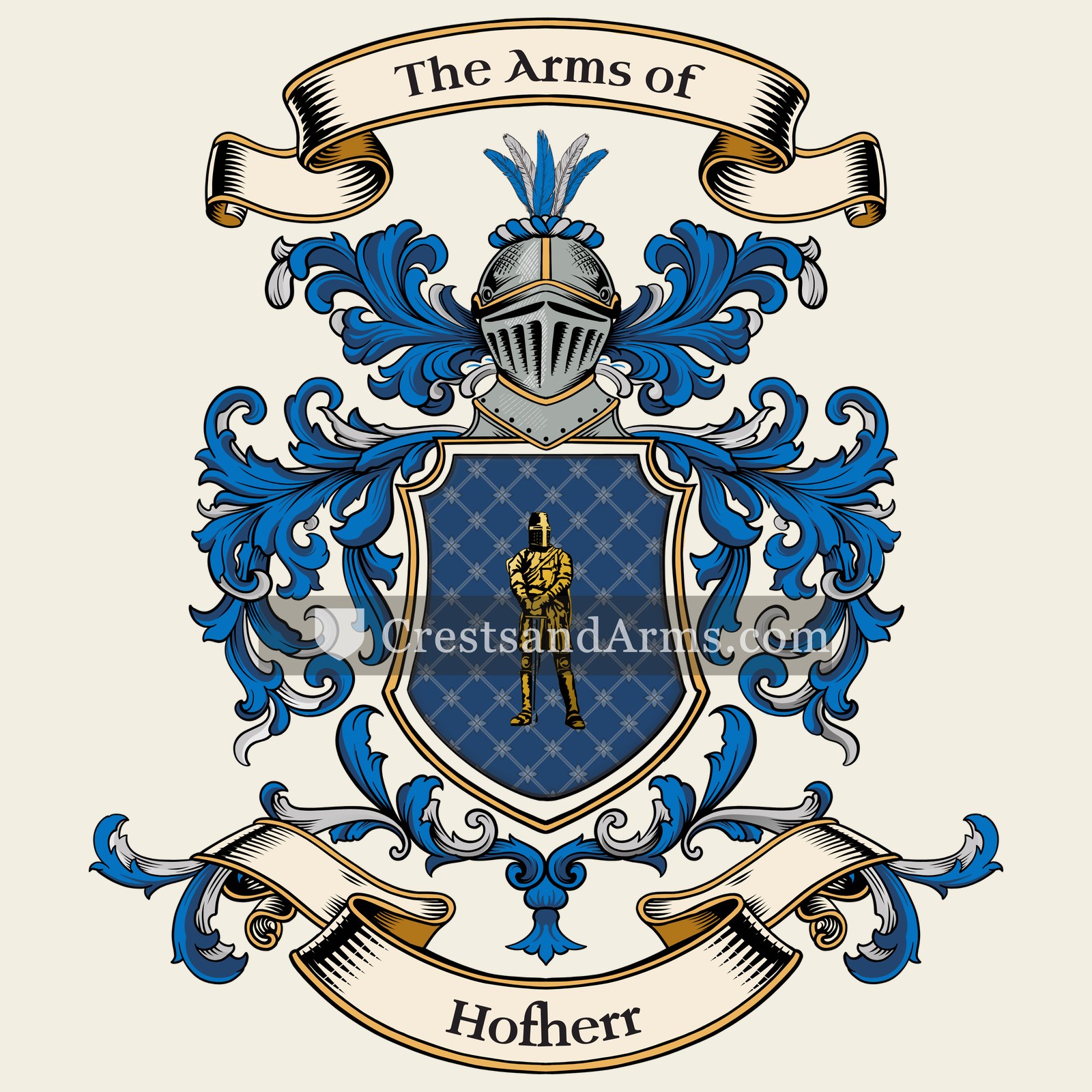 The Hofherr coat of arms, drawn from the recorded blazon