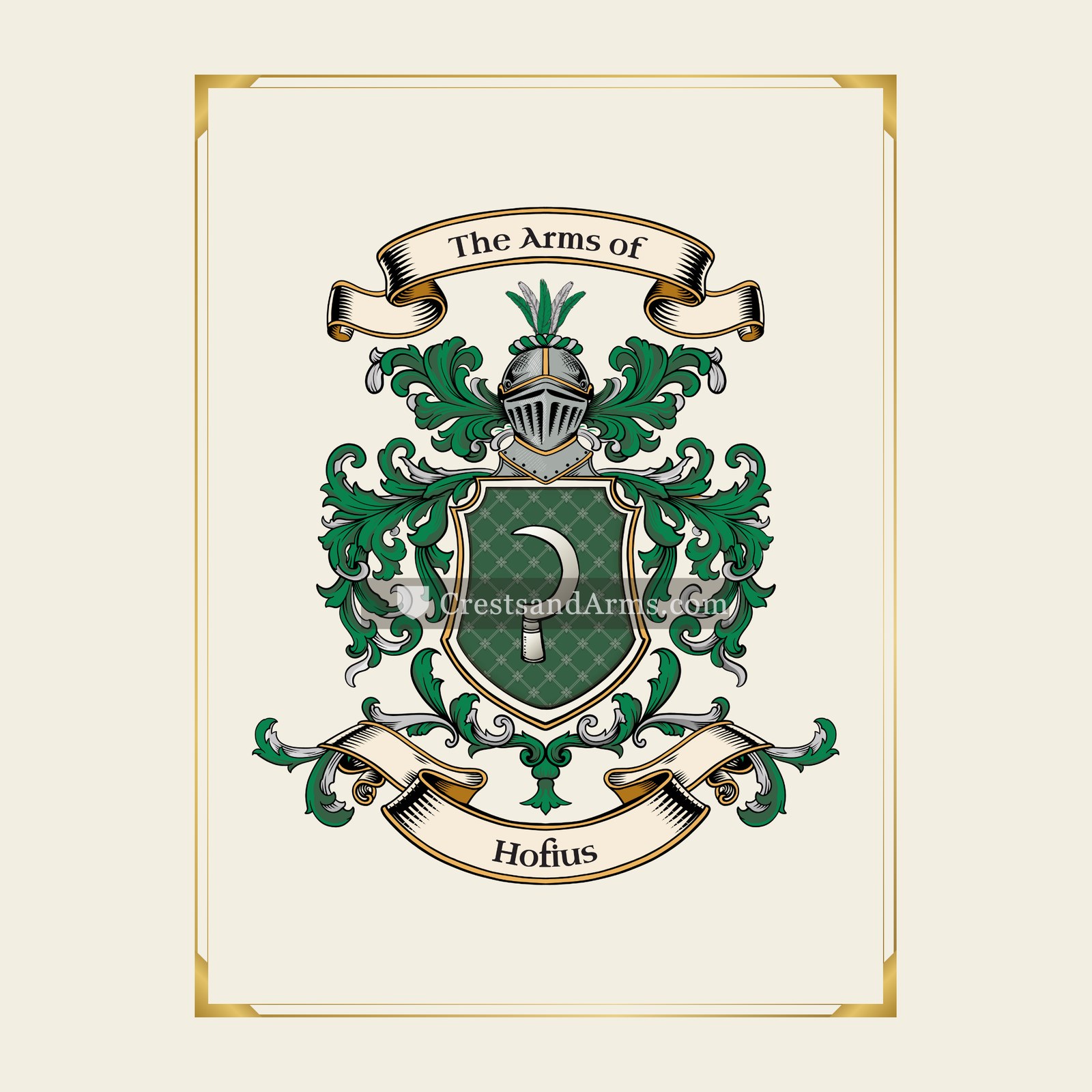 With gold border